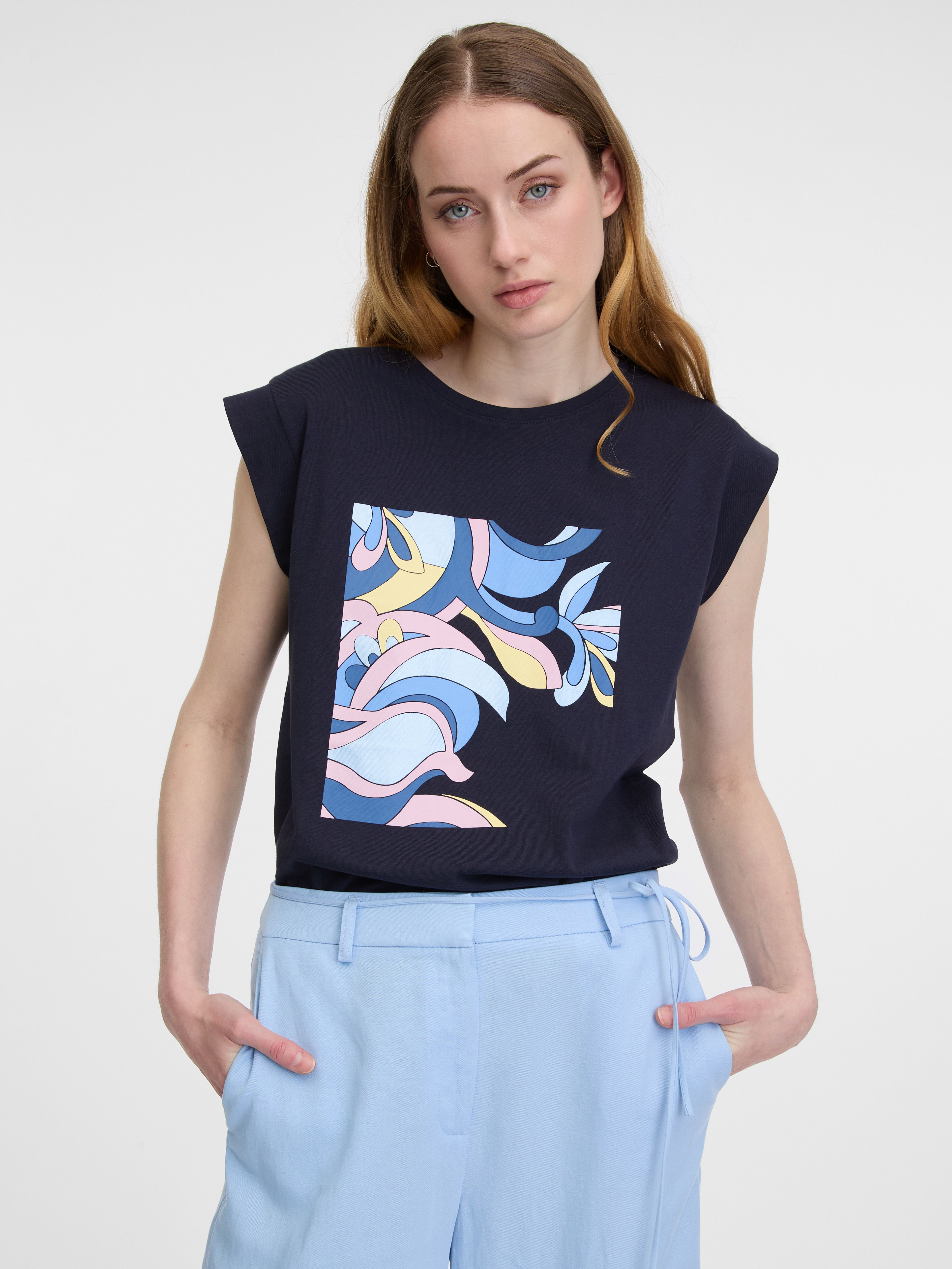 Tmavě modré dámské tričko ORSAY