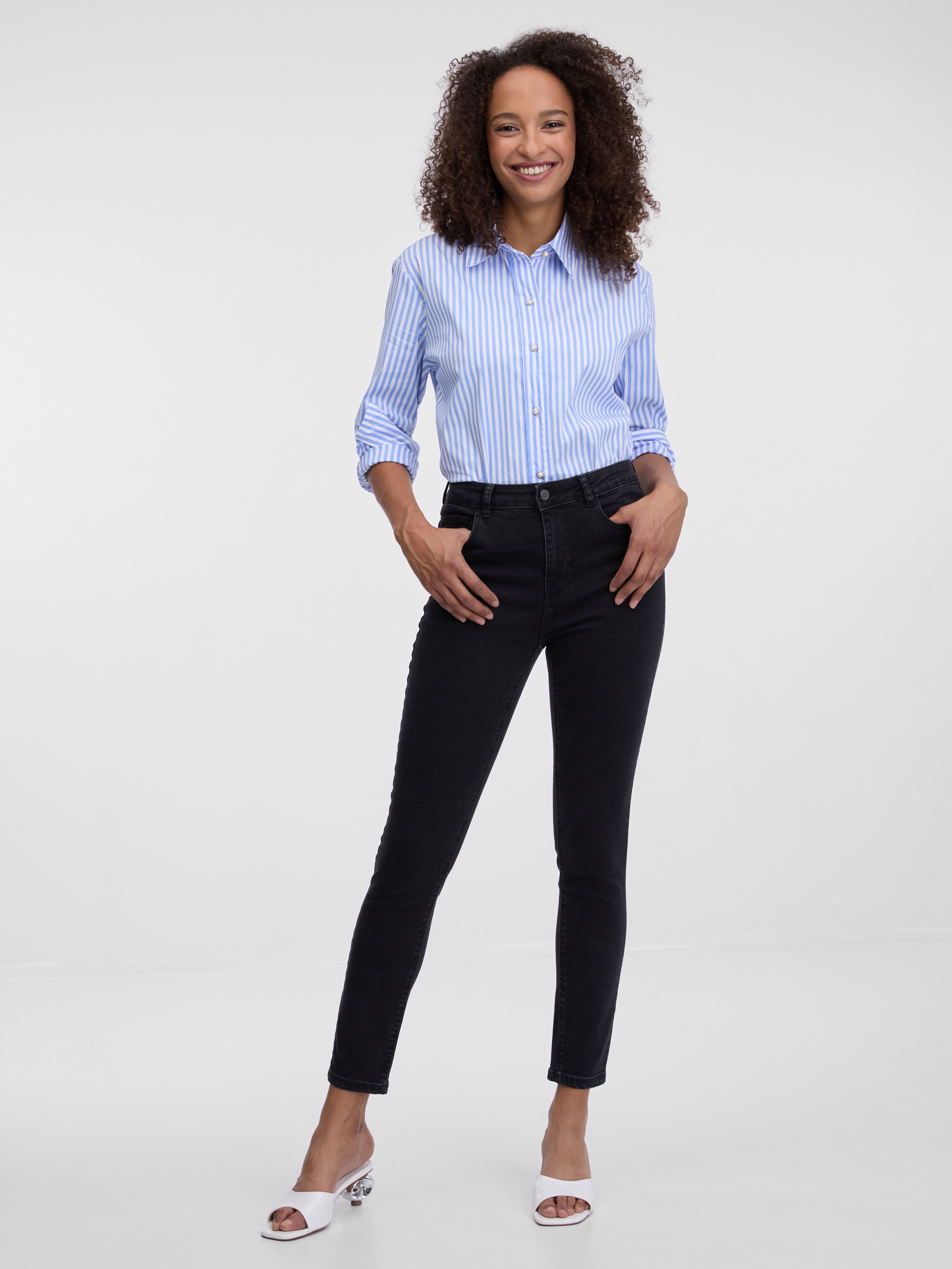 Czarne damskie jeansy skinny fit ORSAY