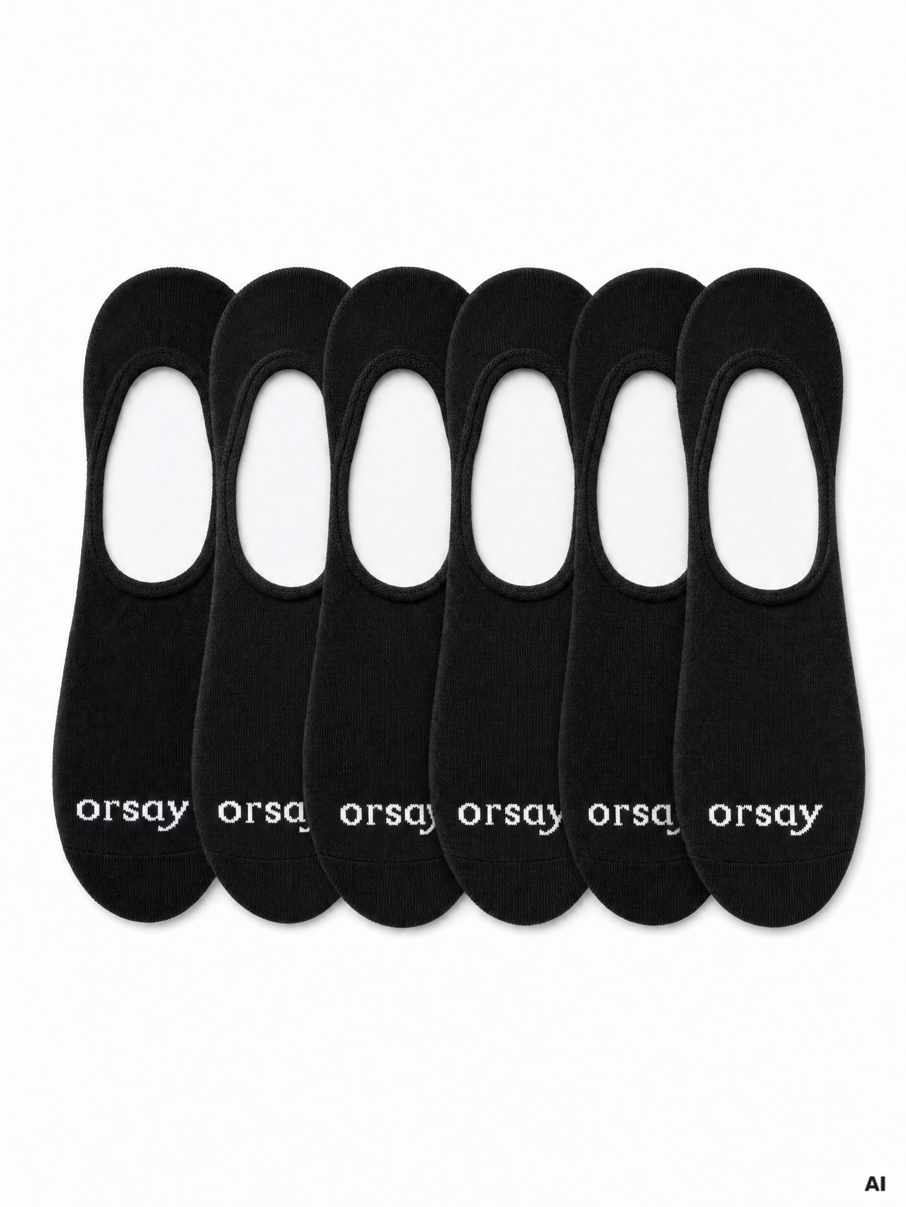 Schwarze Damen-Füßlinge 6er-Pack ORSAY - 001