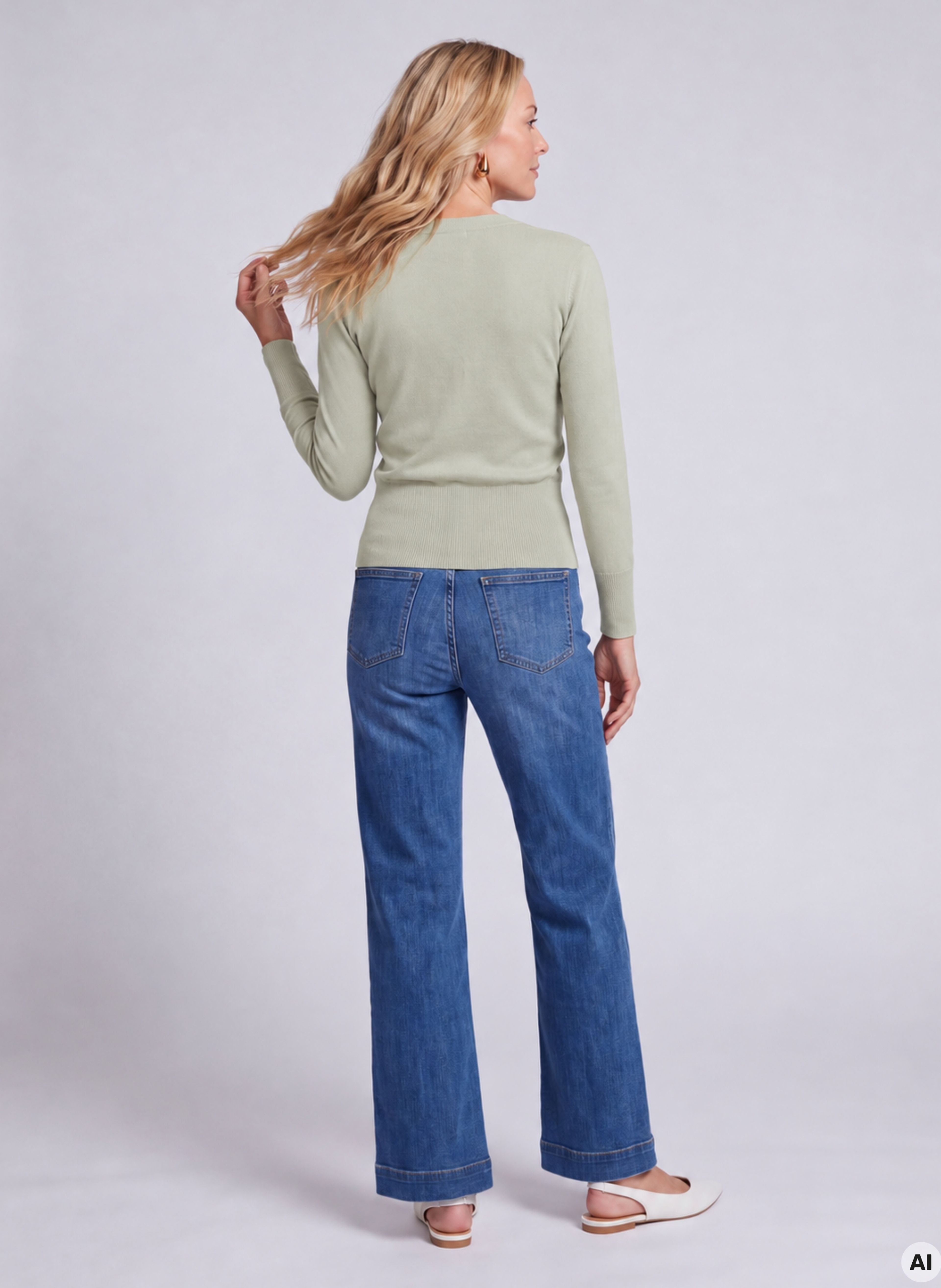 Cardigan pentru femei verde deschis cu mâneci lungi ORSAY - 002