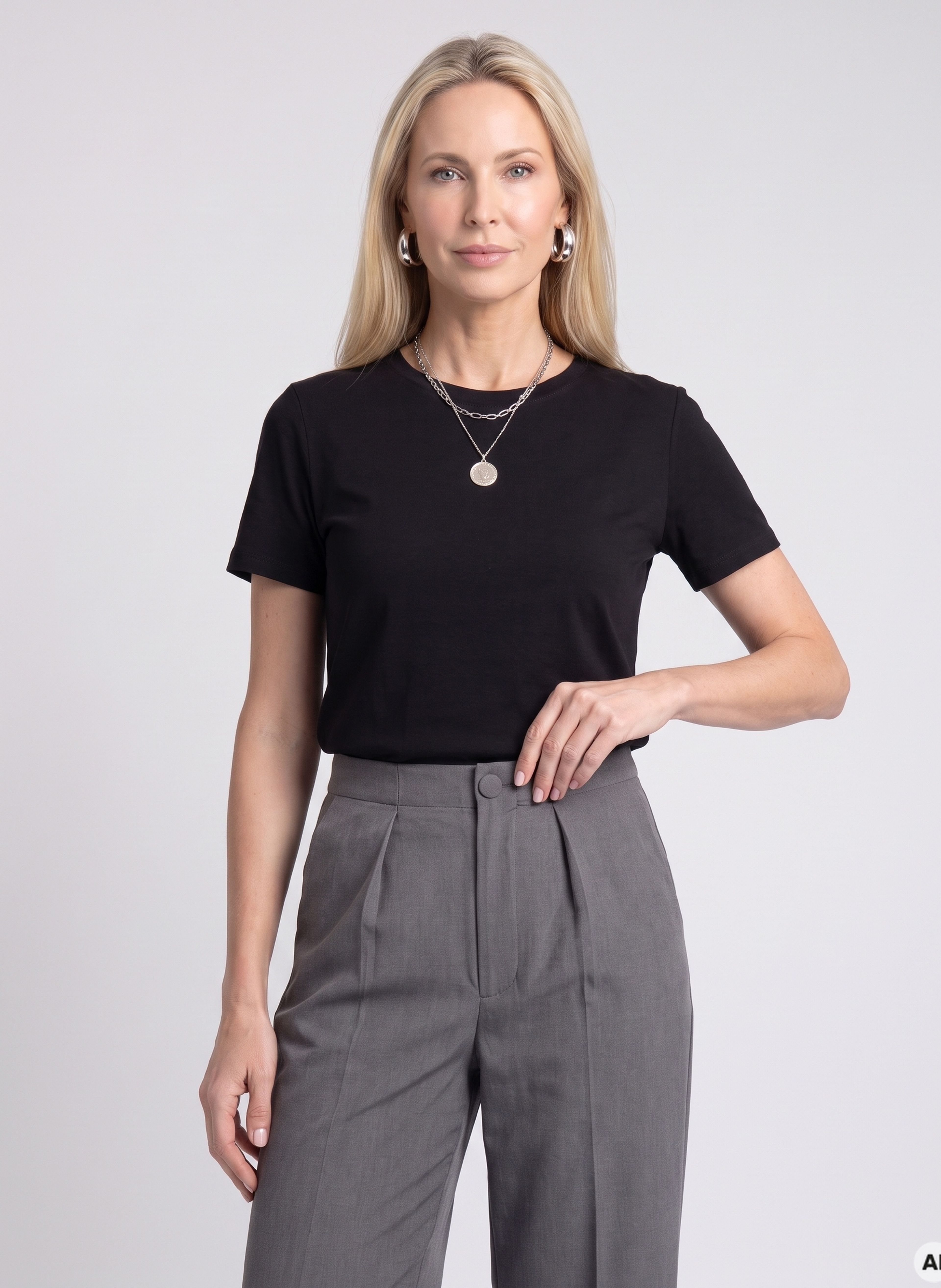 Pantaloni largi gri închis pentru femei ORSAY - 006