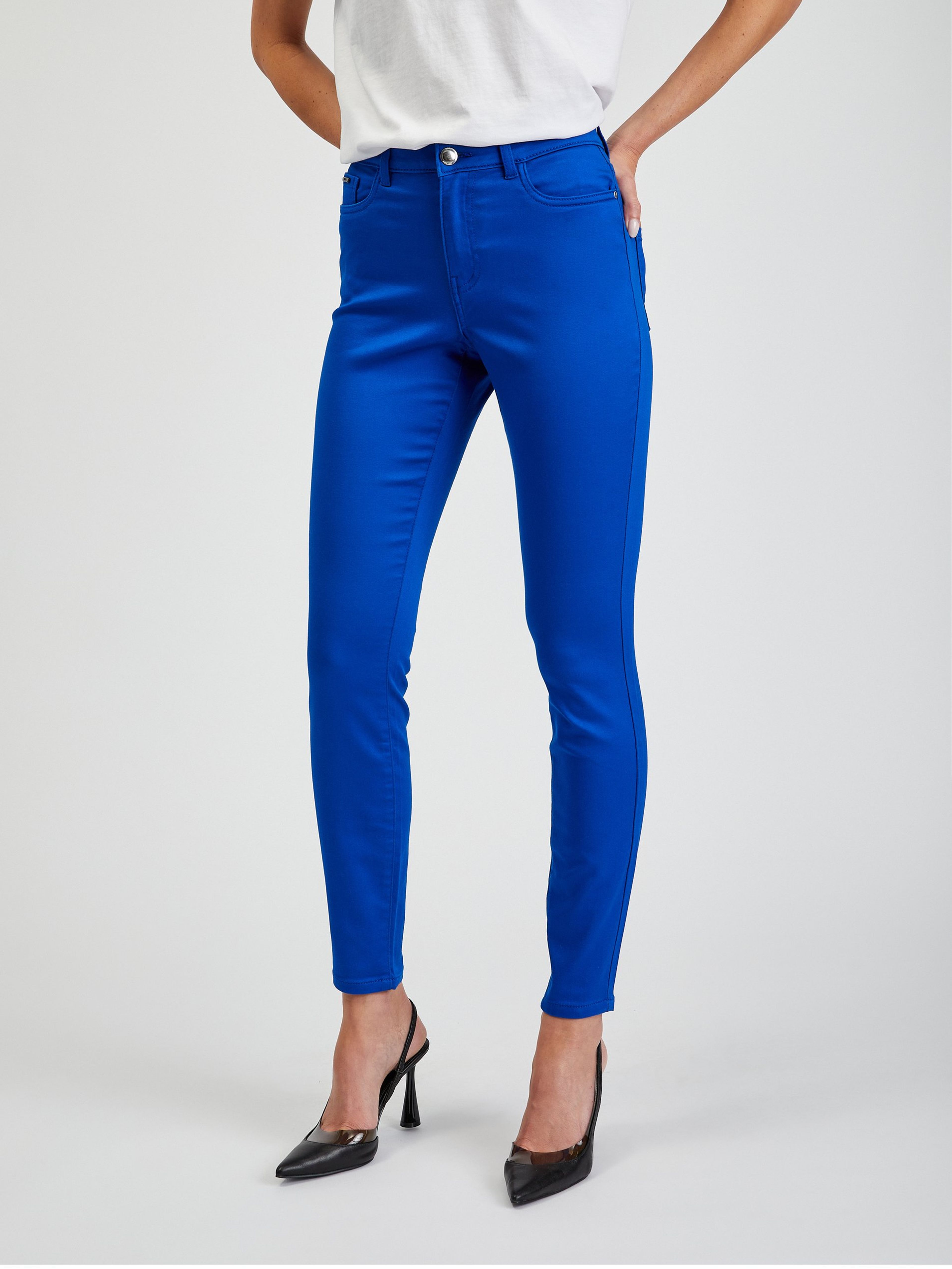 Modré dámské skinny fit kalhoty ORSAY Paulina