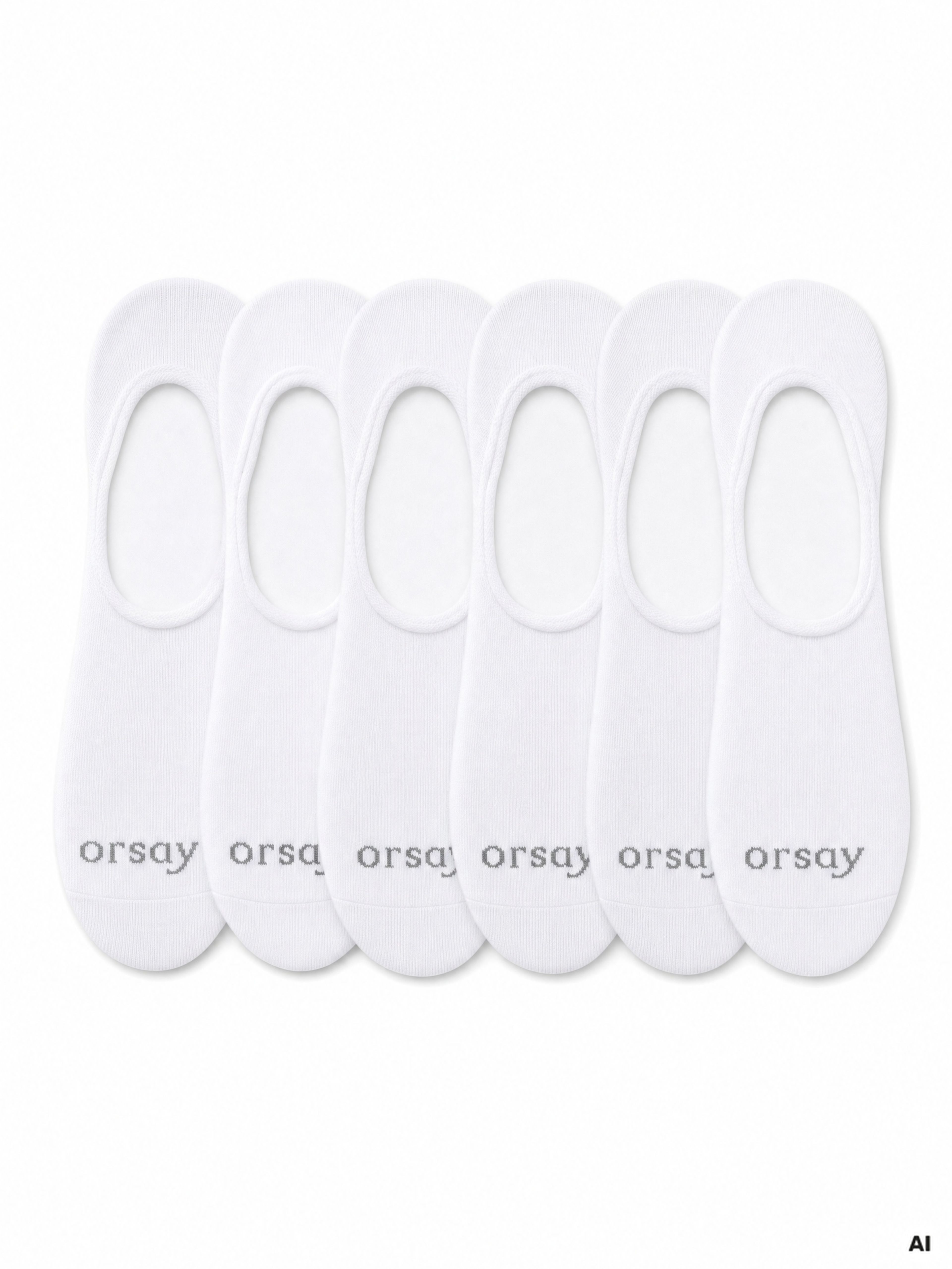 Weiße Damen-Füßlinge 6er-Pack ORSAY - 001