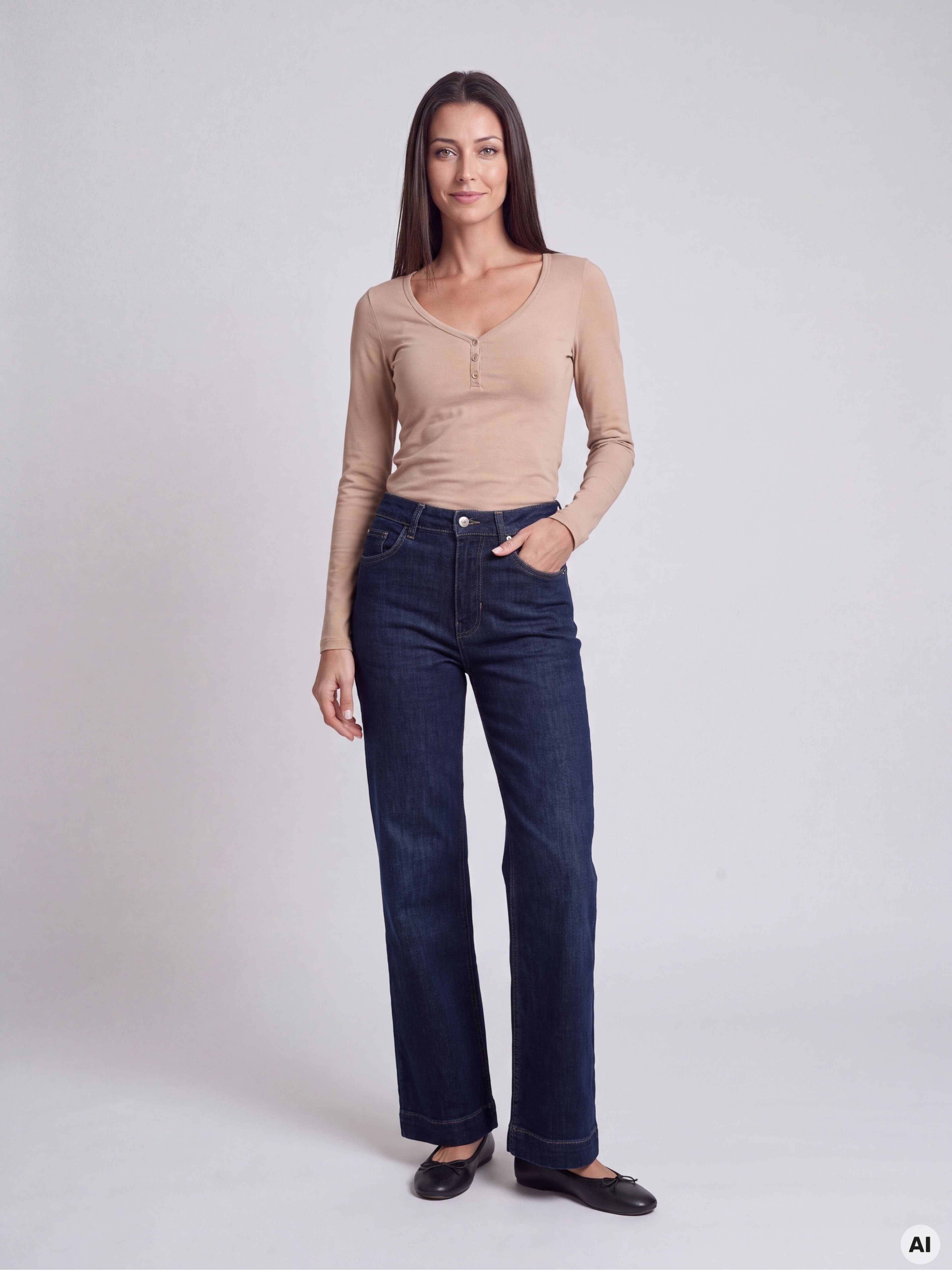 Beiges Damen-Langarmshirt ORSAY - 004