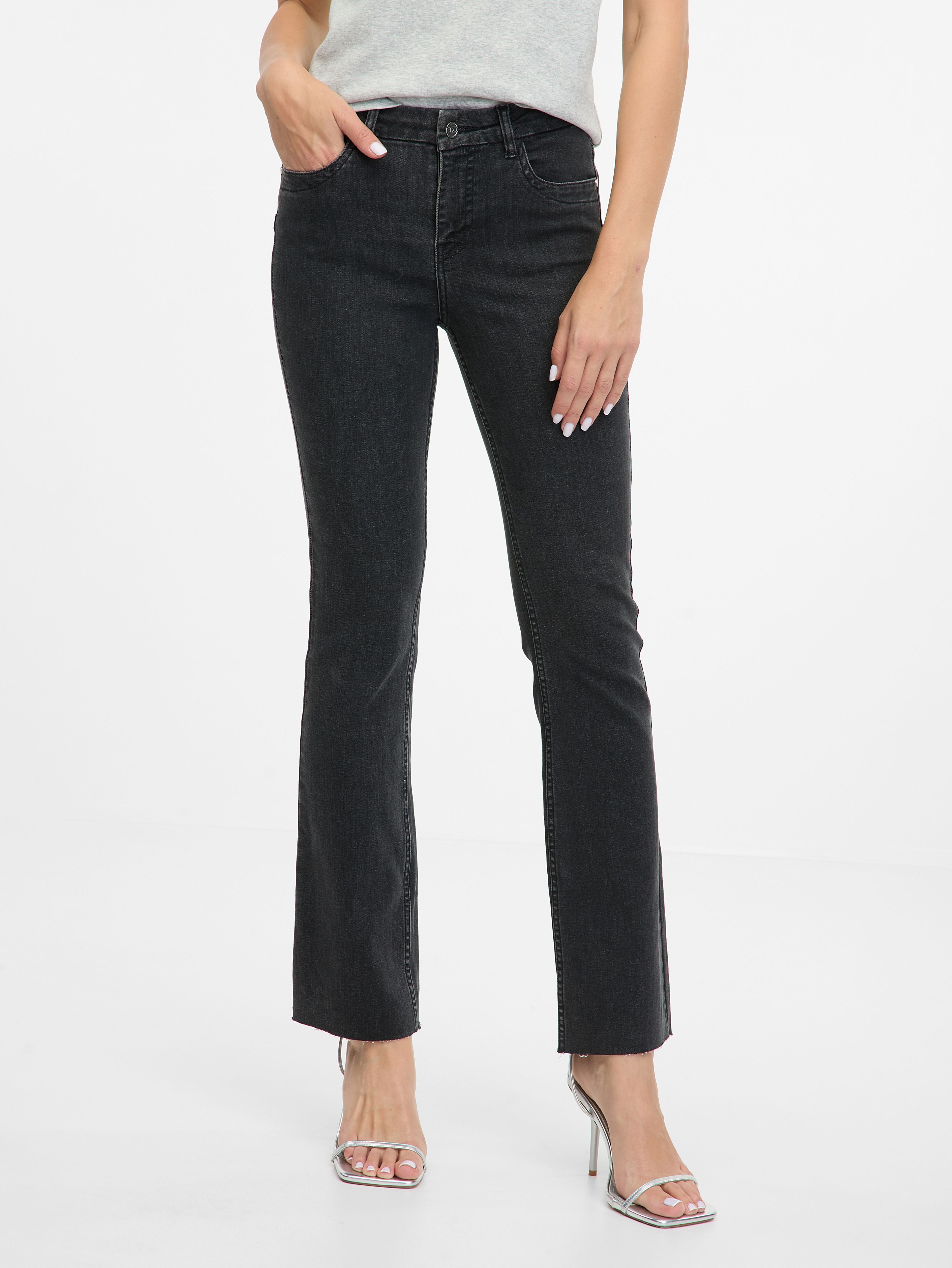 Schwarze Damen-Bootcut-Jeans ORSAY