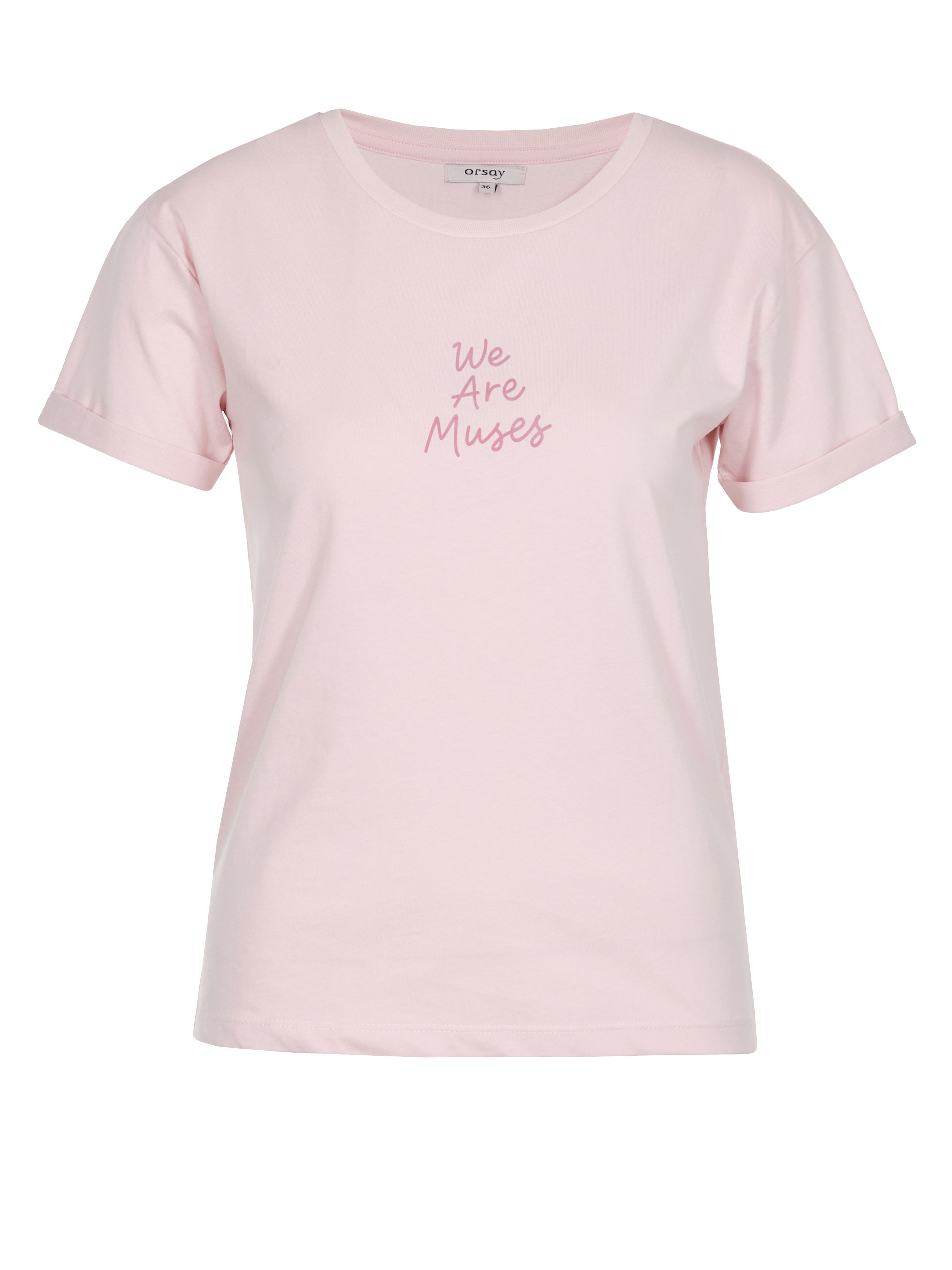 Jasnoróżowy damski t-shirt z krótkim rękawem ORSAY - 005