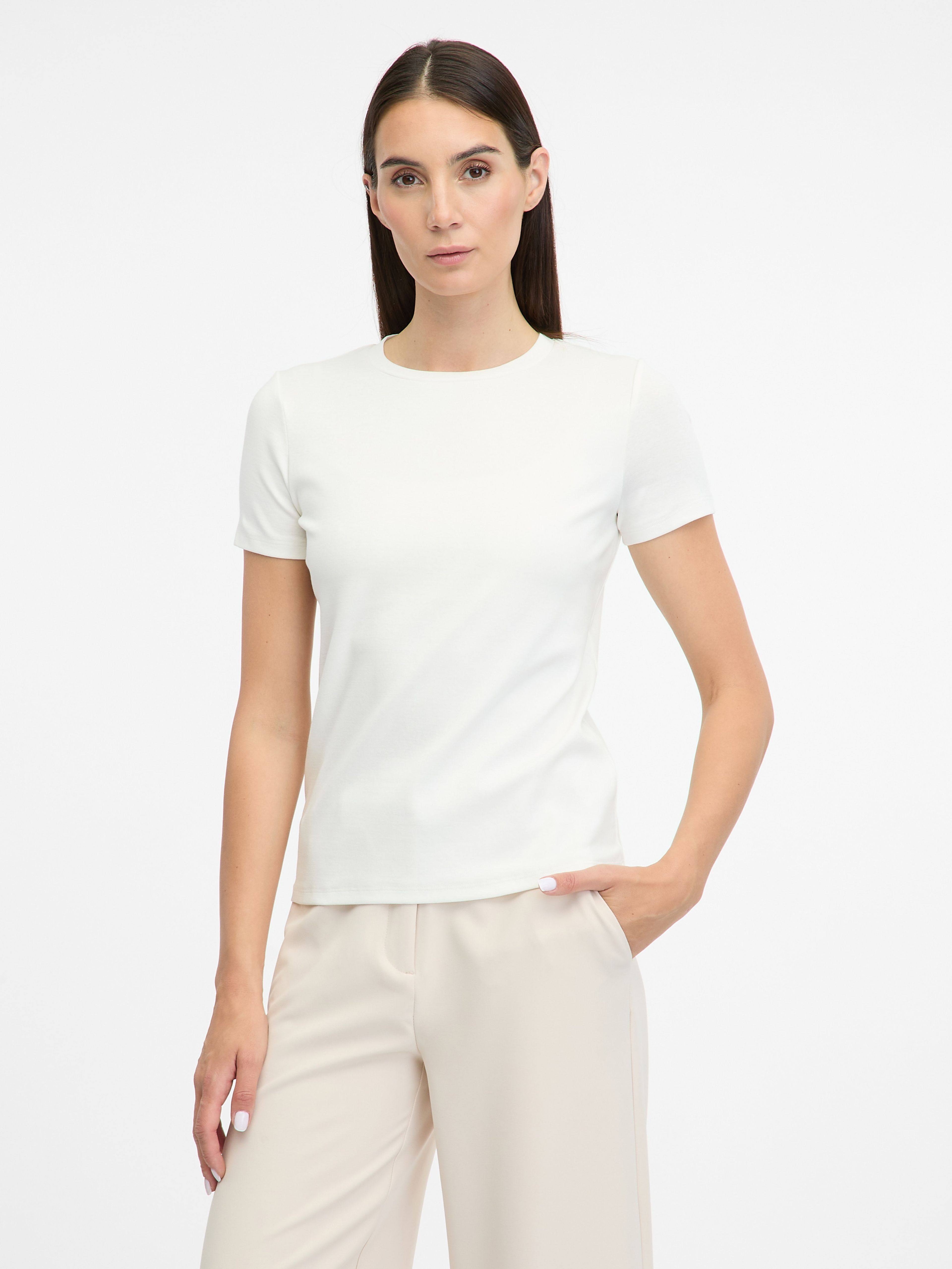 Weißes Damen-Kurzarm-T-Shirt ORSAY