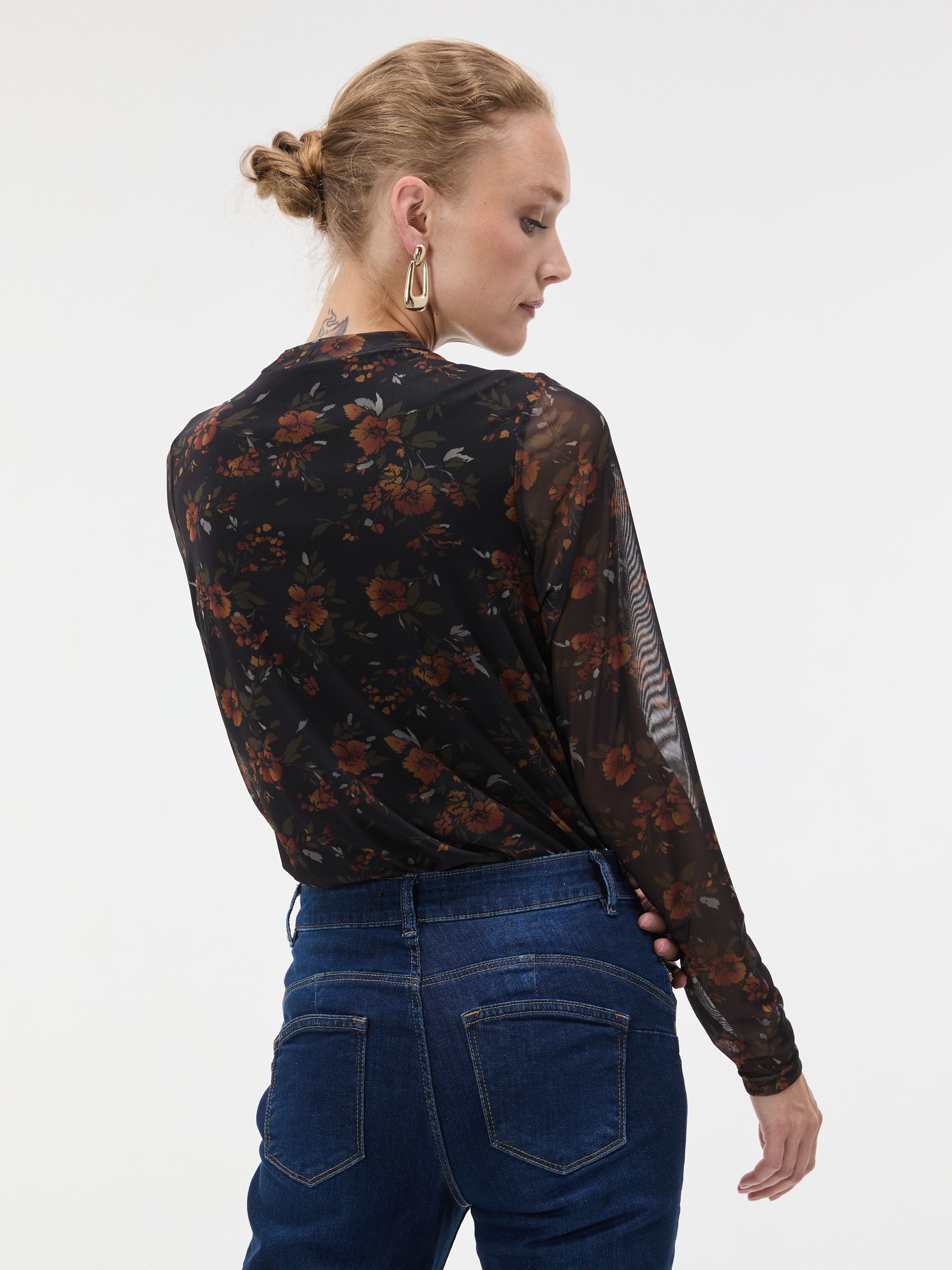 ORSAY fekete mintás női top - 003