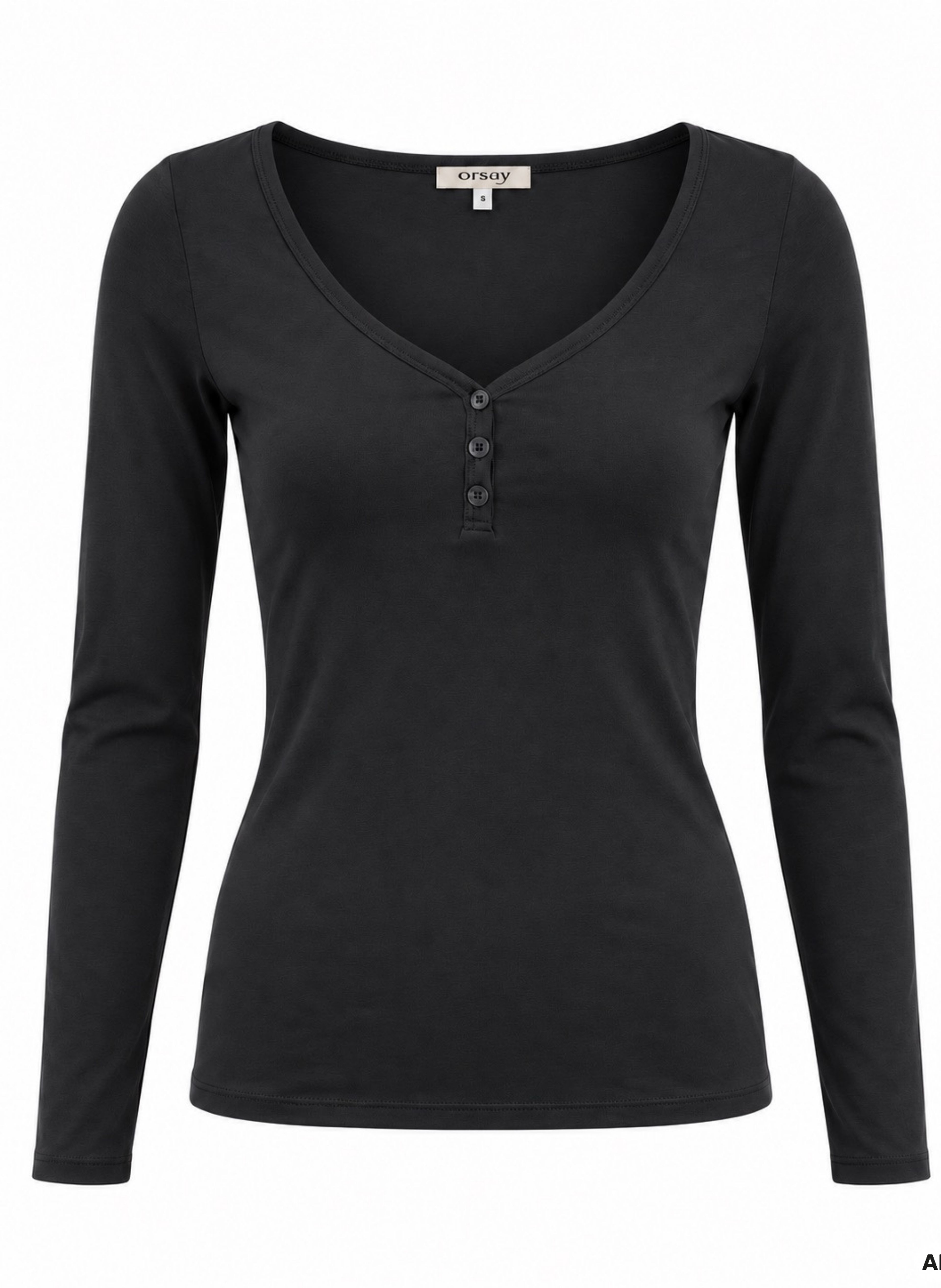 Tricou pentru femei negru cu mâneci lungi ORSAY - 006