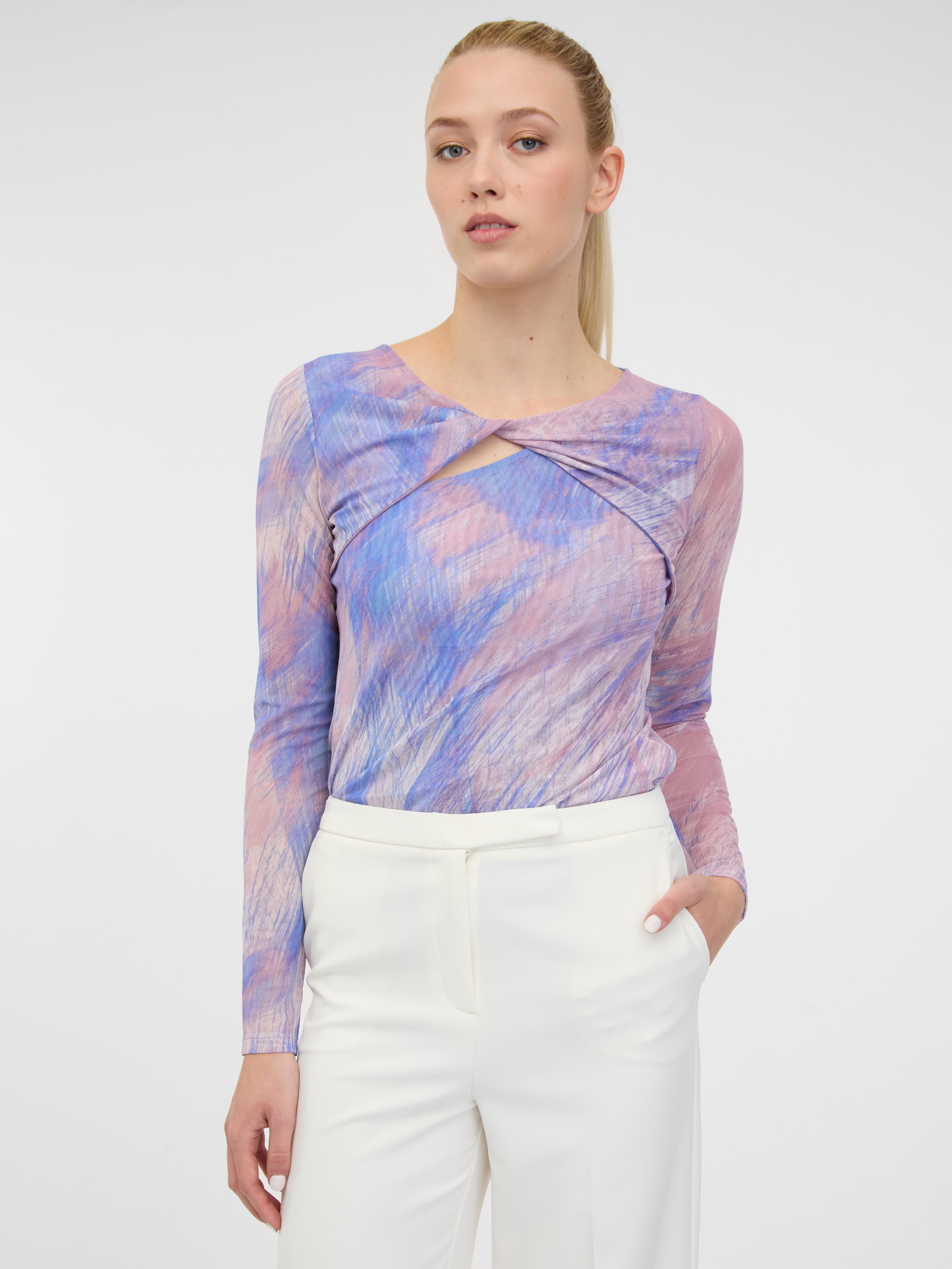 Hellrosa gemustertes DamenTShirt mit langen Ärmeln ORSAY Orsay.de Der offizielle