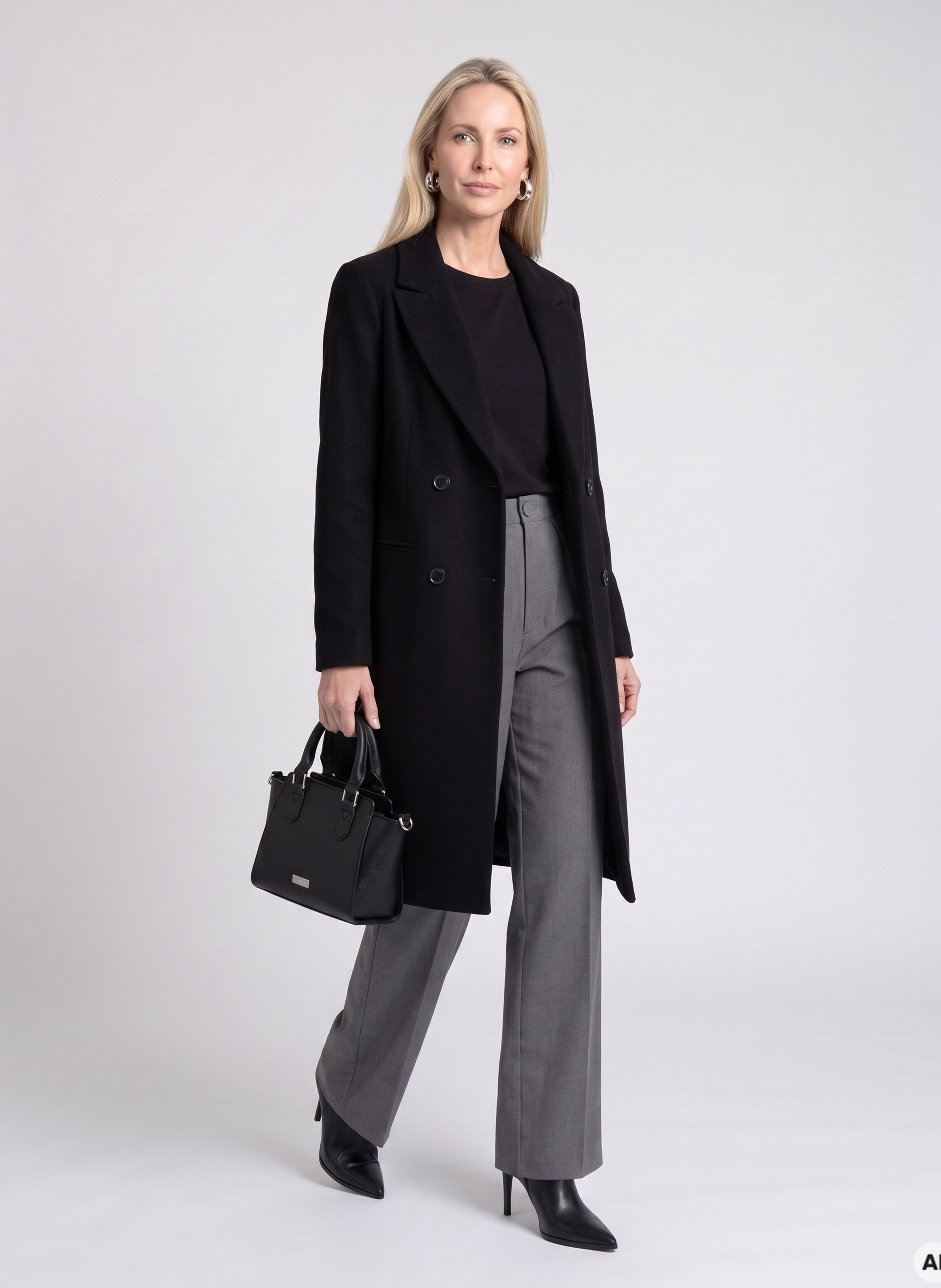 Pantaloni largi gri închis pentru femei ORSAY - 007