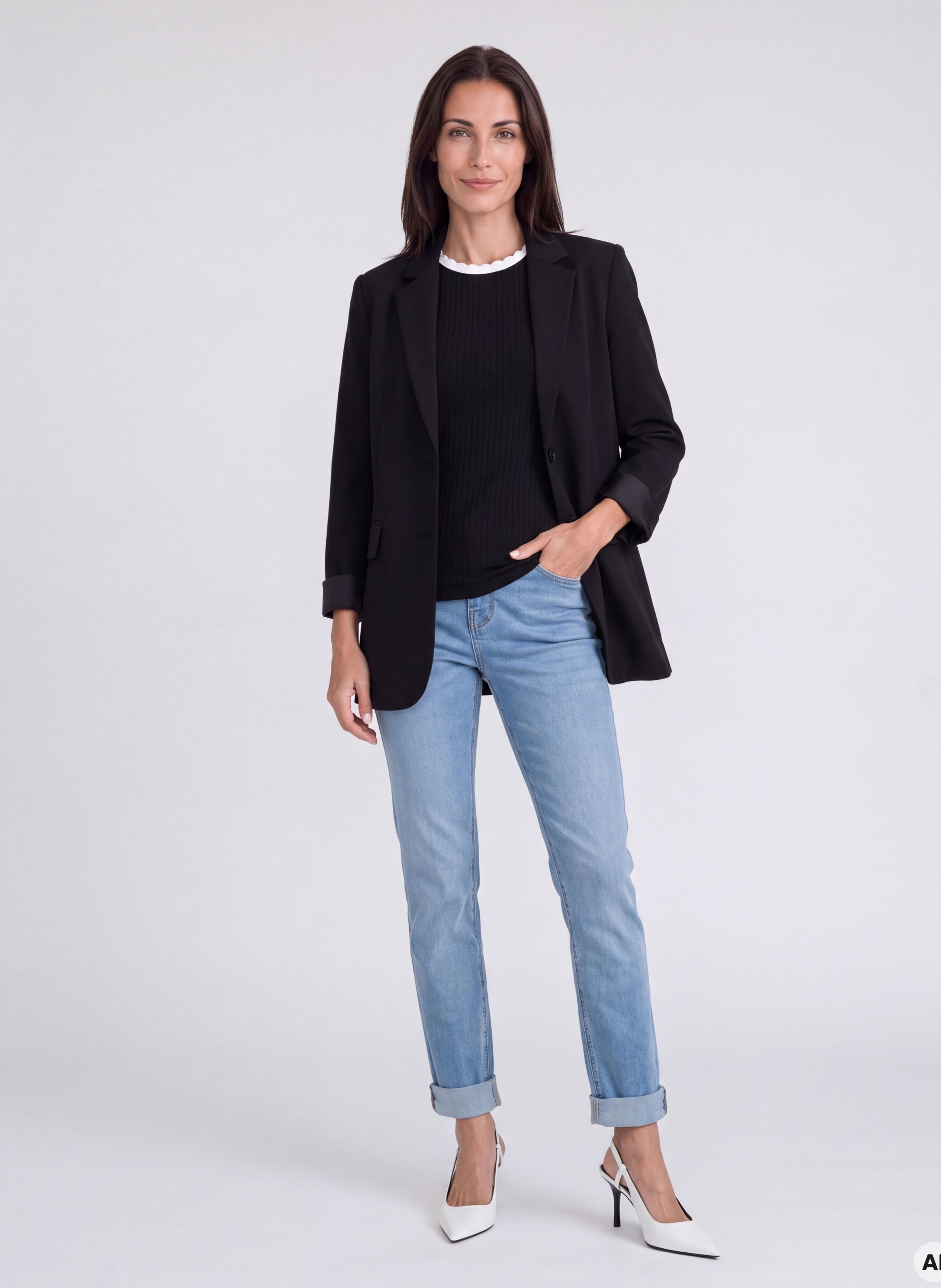 Tricou pentru femei negru cu mâneci scurte ORSAY - 004