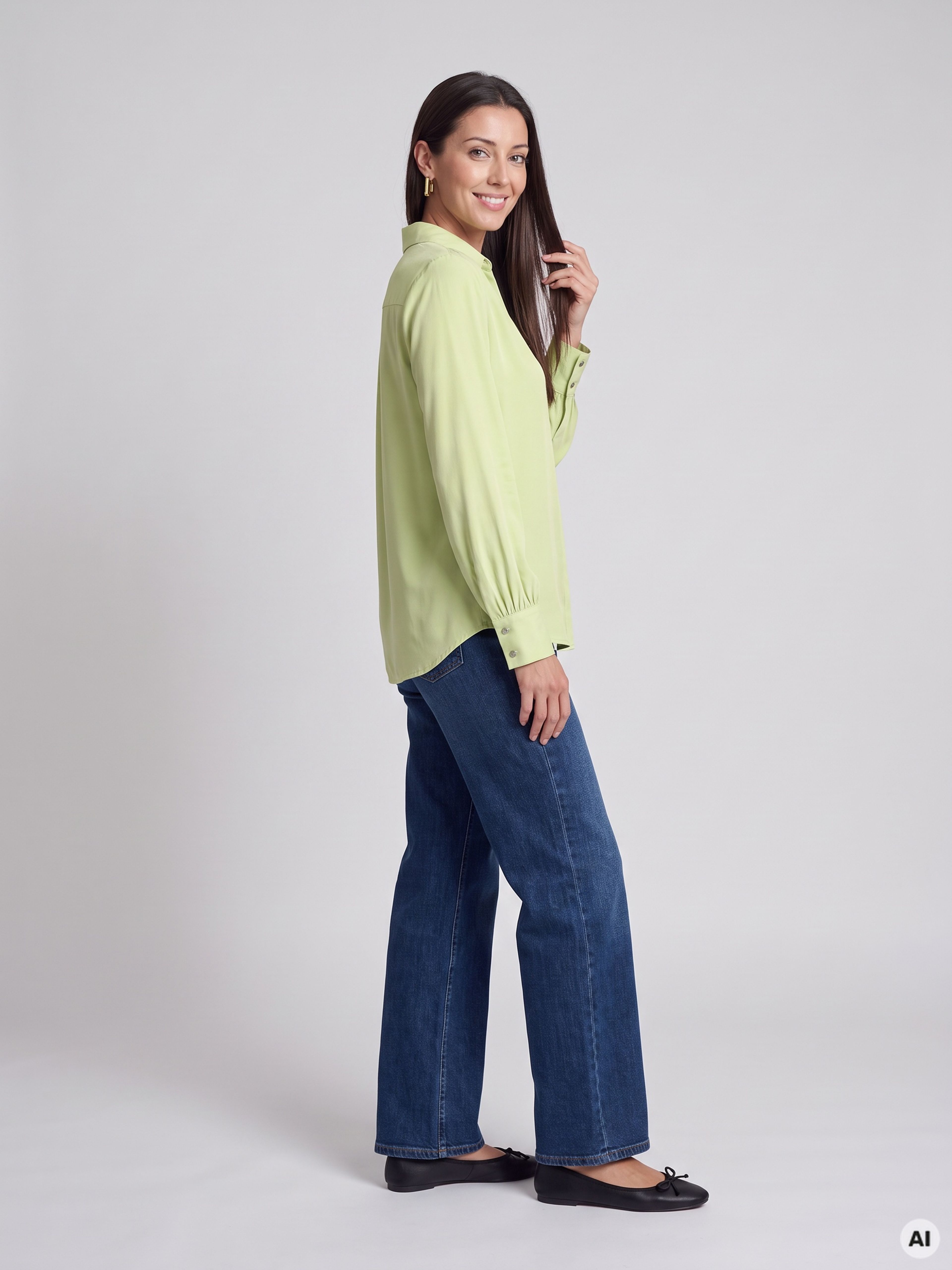 Svetlo zelena ženska bluza z dolgimi rokavi ORSAY - 002