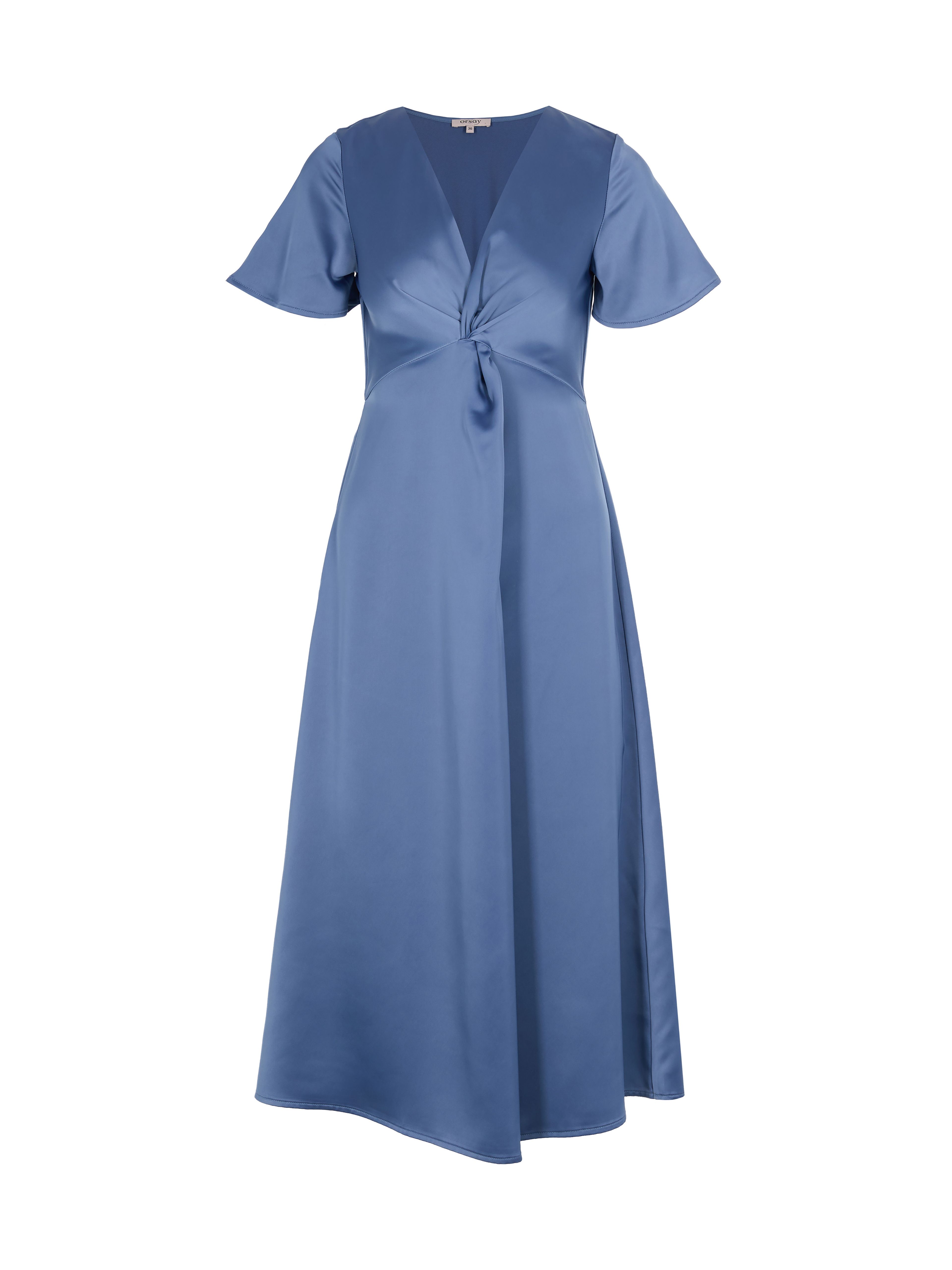 Blaues Damen-Midikleid mit kurzem Arm ORSAY - 006