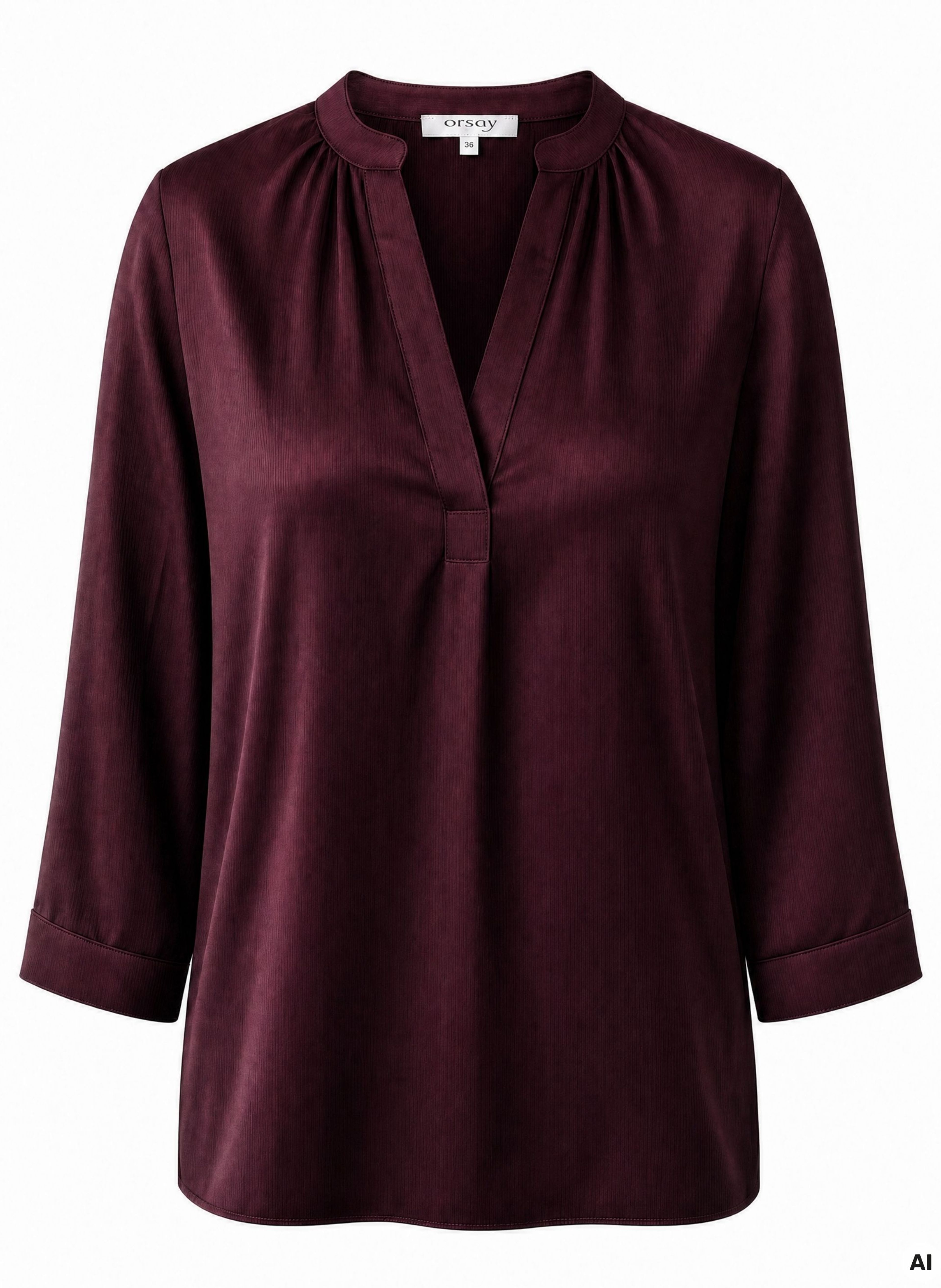 Weinrote Damen-Bluse mit 3/4-Ärmeln ORSAY - 006