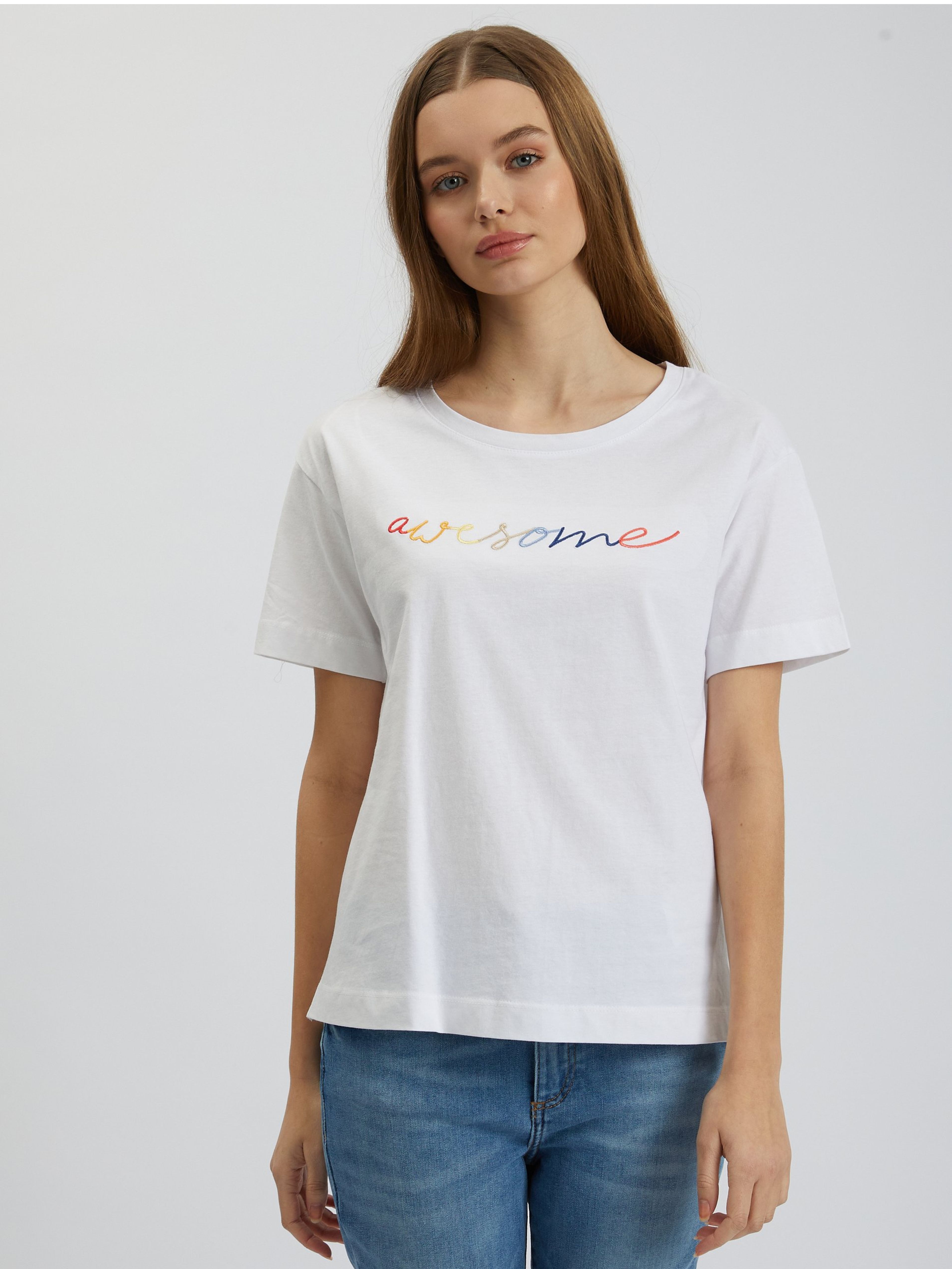 Biały t-shirt damski ORSAY
