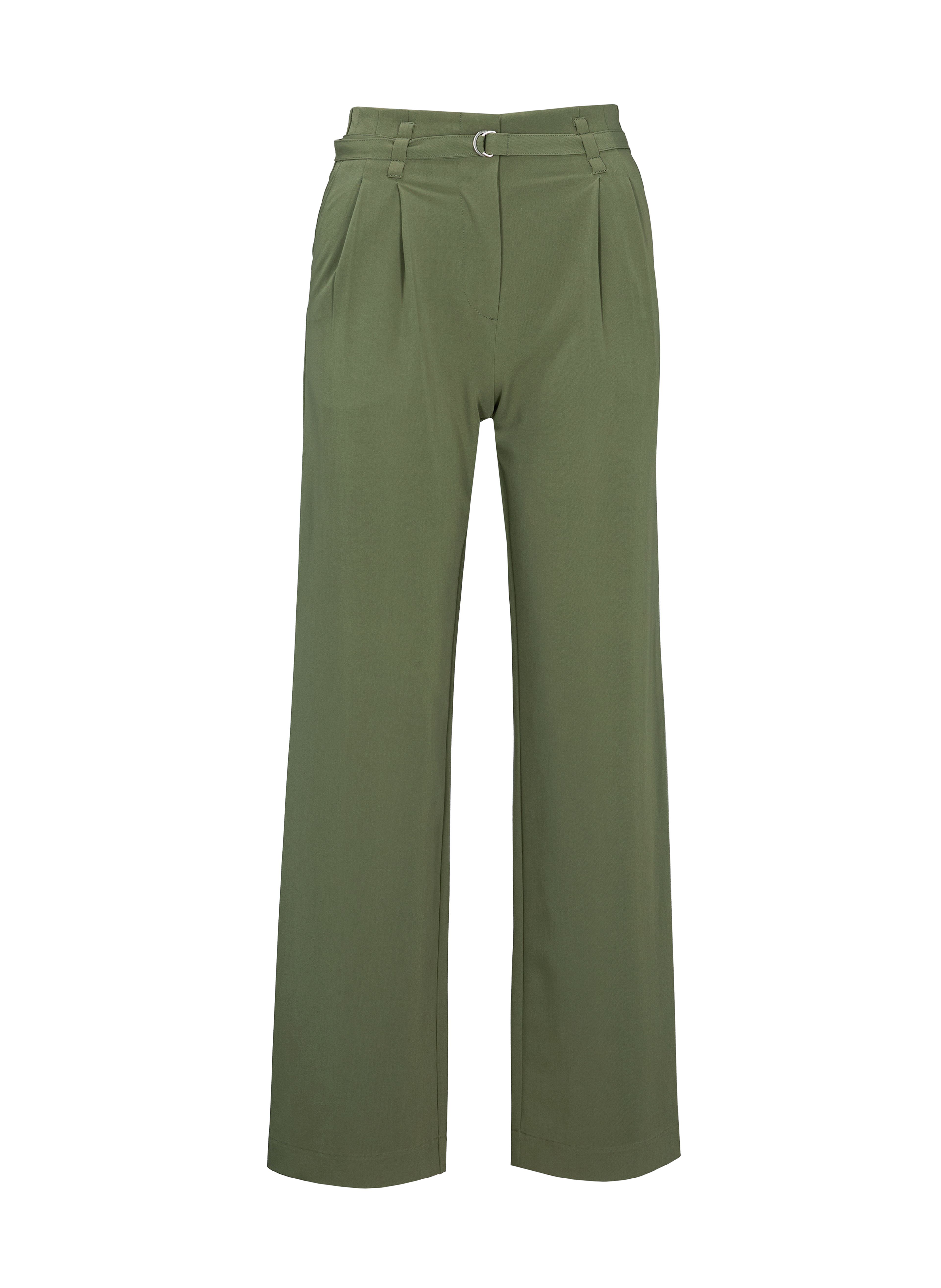 Khakifarbene Damen-Wide-Leg-Hose mit hohem Bund ORSAY - 006