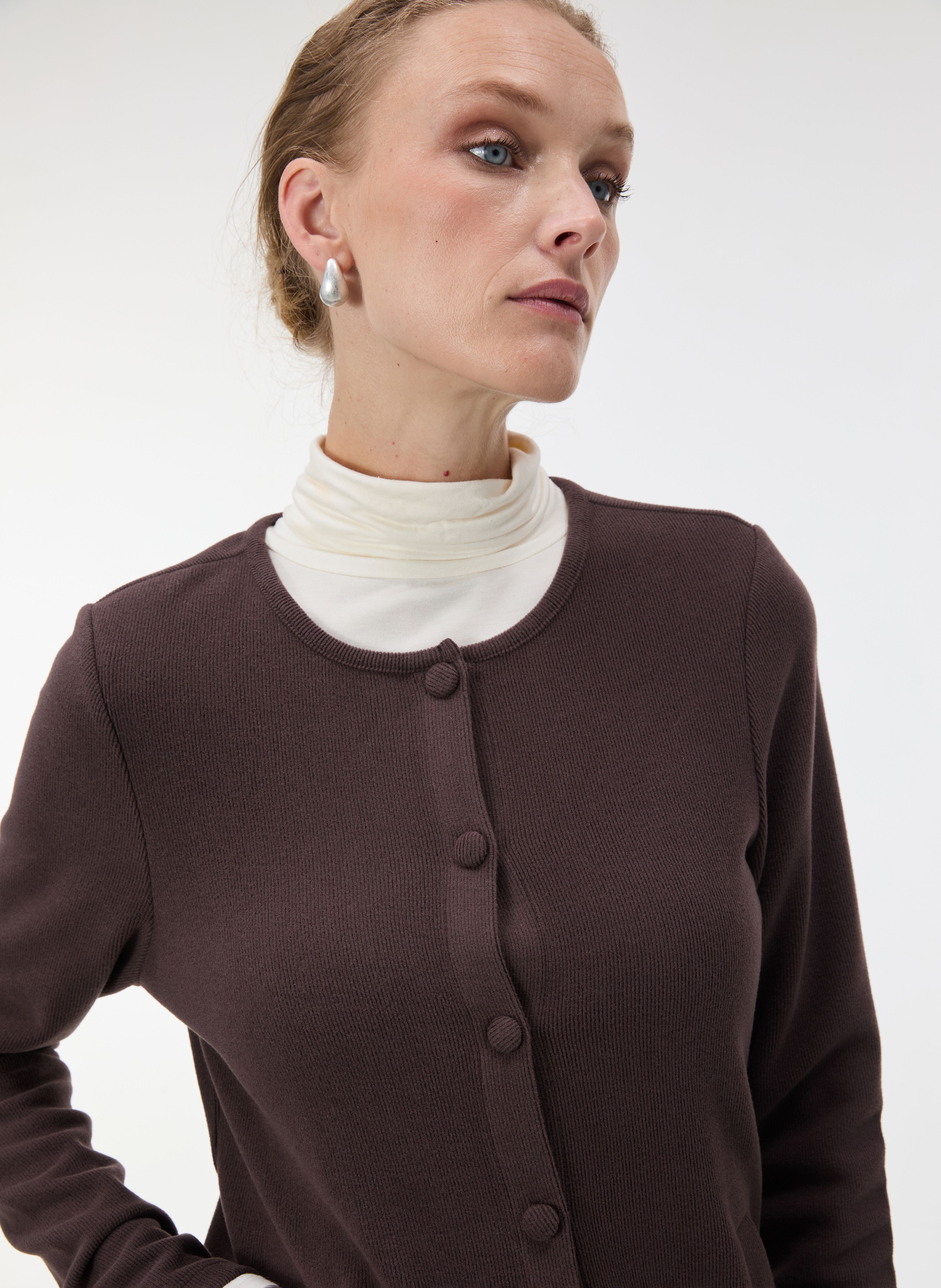 Brauner Damen-Cardigan mit langen Ärmeln ORSAY - 006