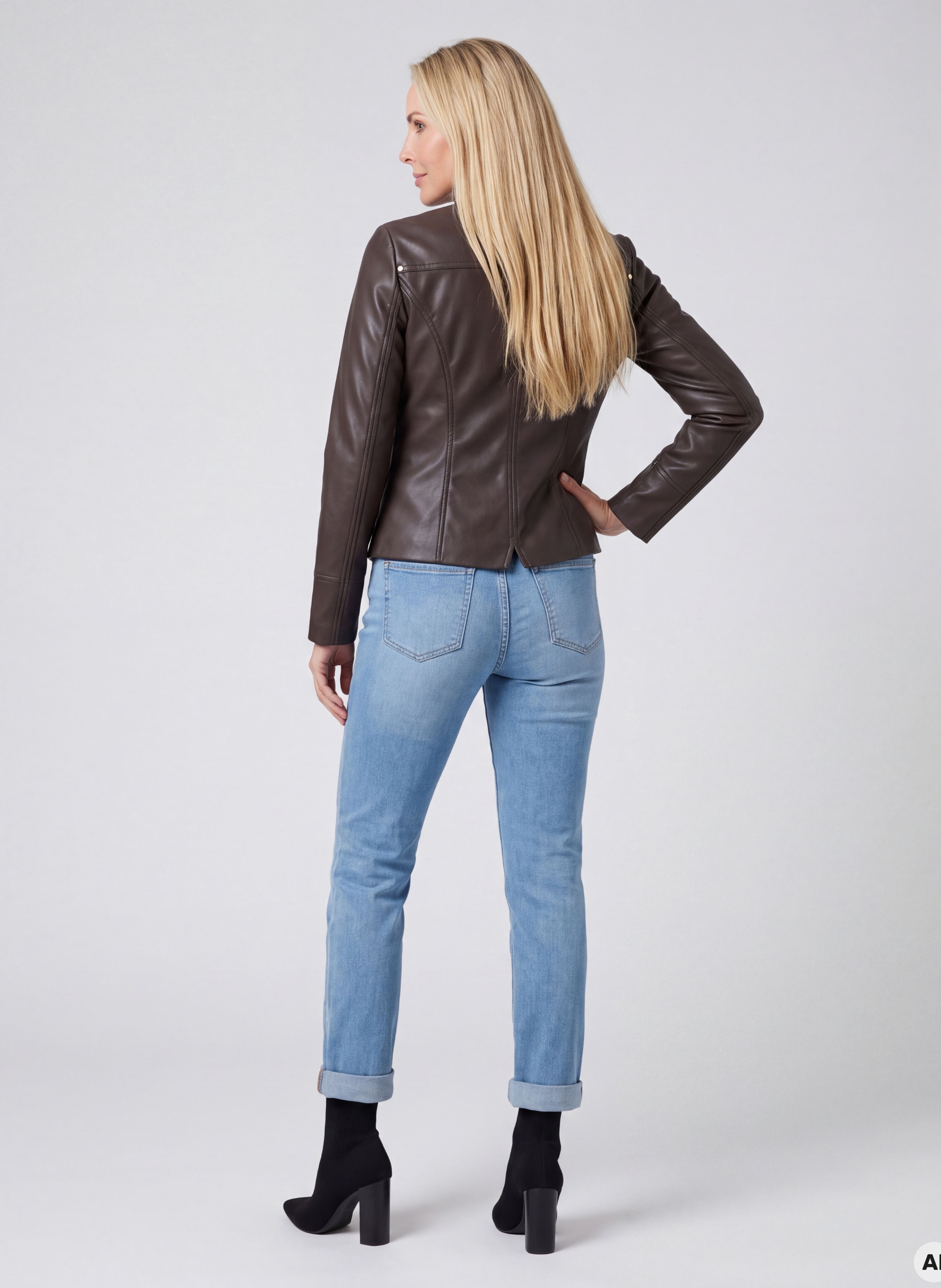 Braune Damen-Kunstlederjacke ORSAY - 004