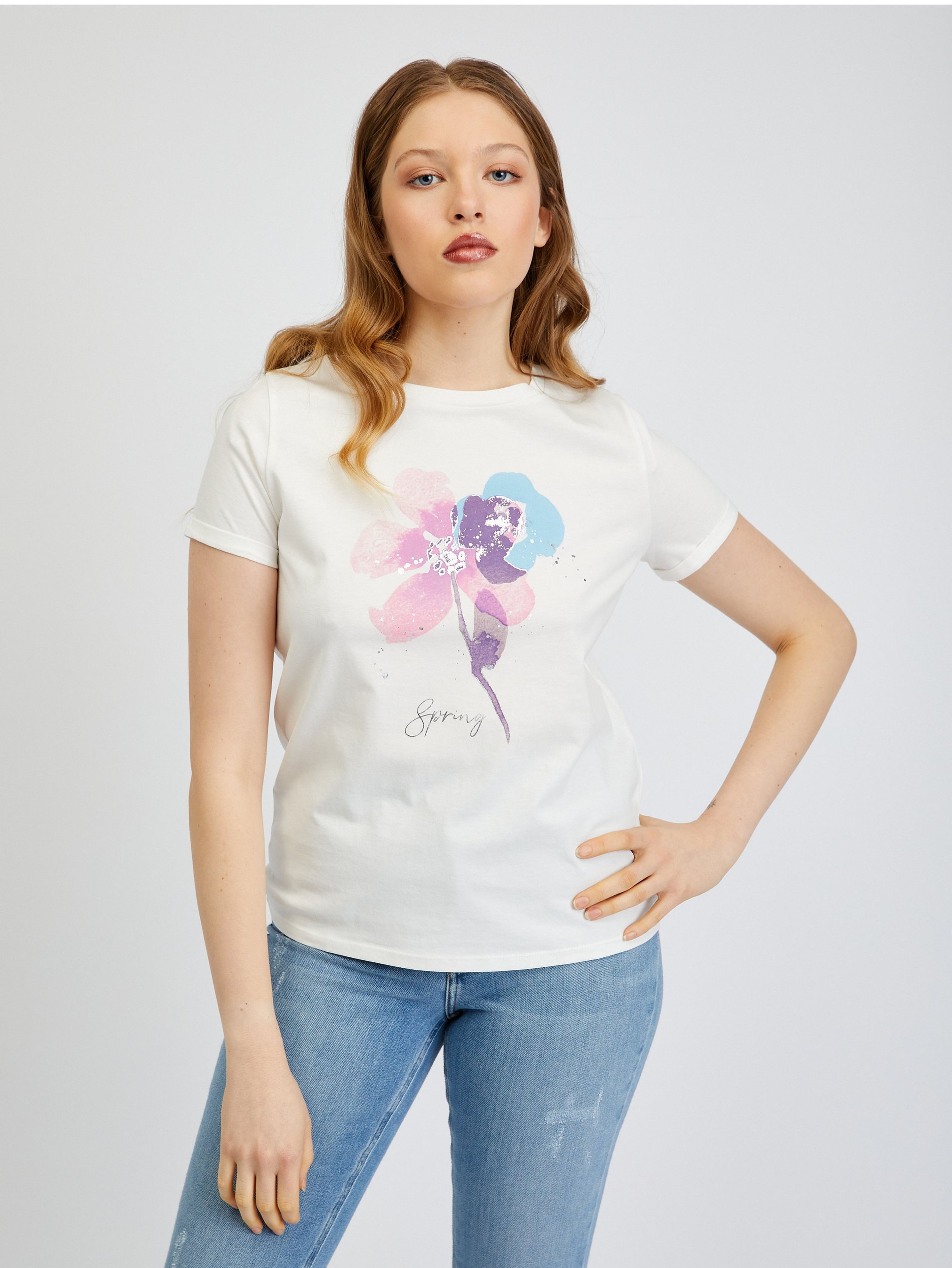 Biały t-shirt damski ORSAY