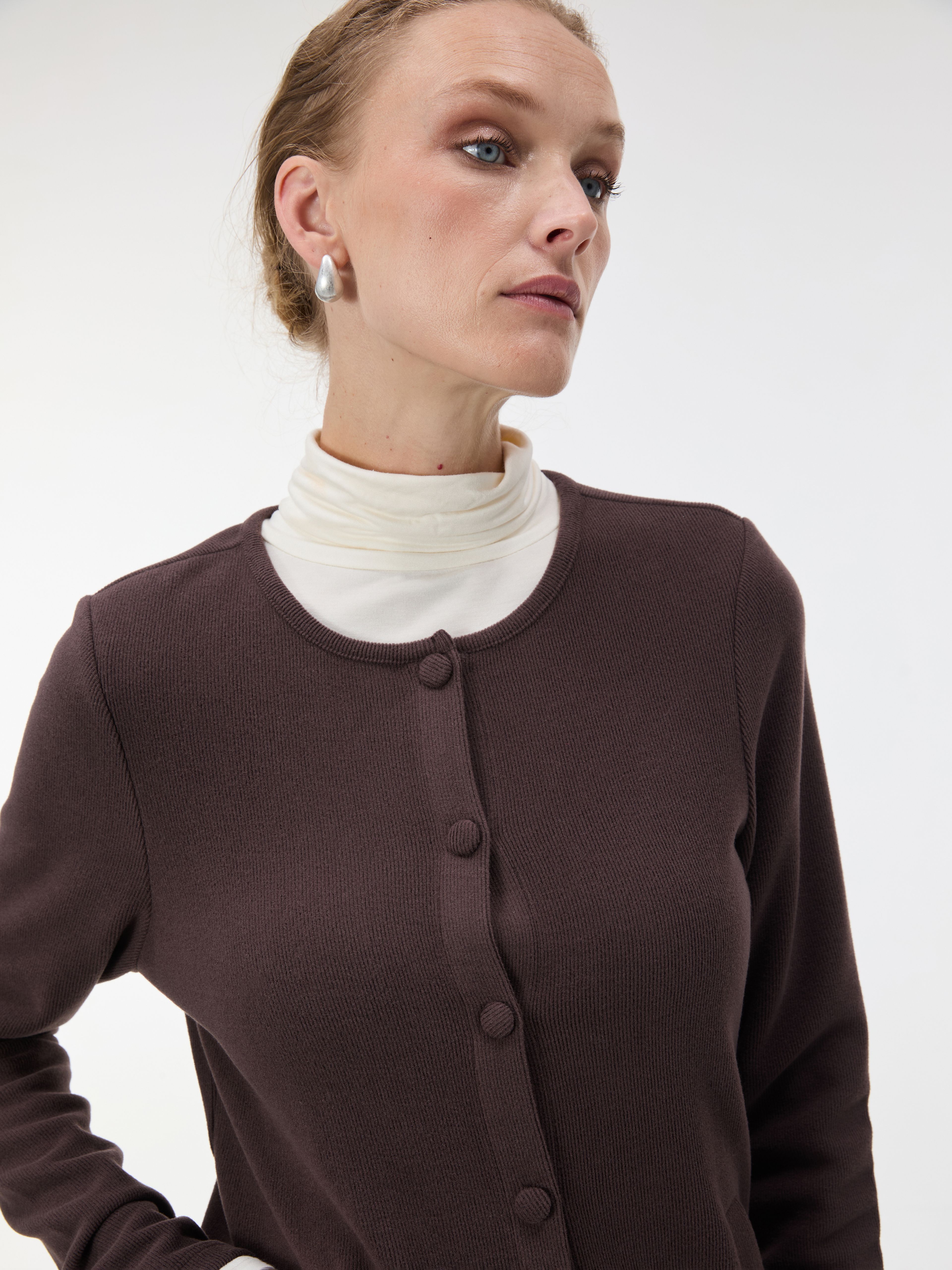 Brauner Damen-Cardigan mit langen Ärmeln ORSAY - 006