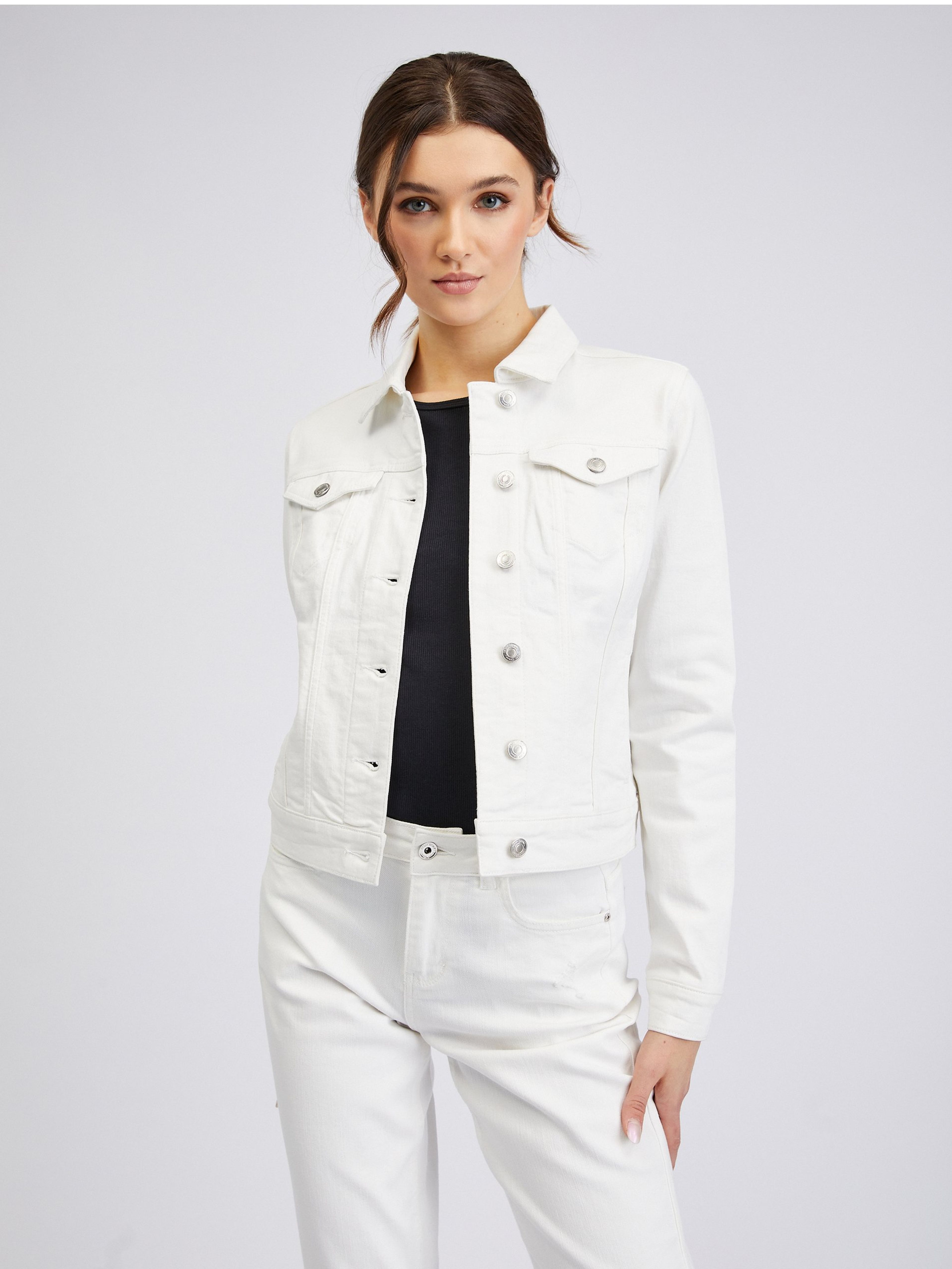 Weiße Damen-Jeansjacke ORSAY