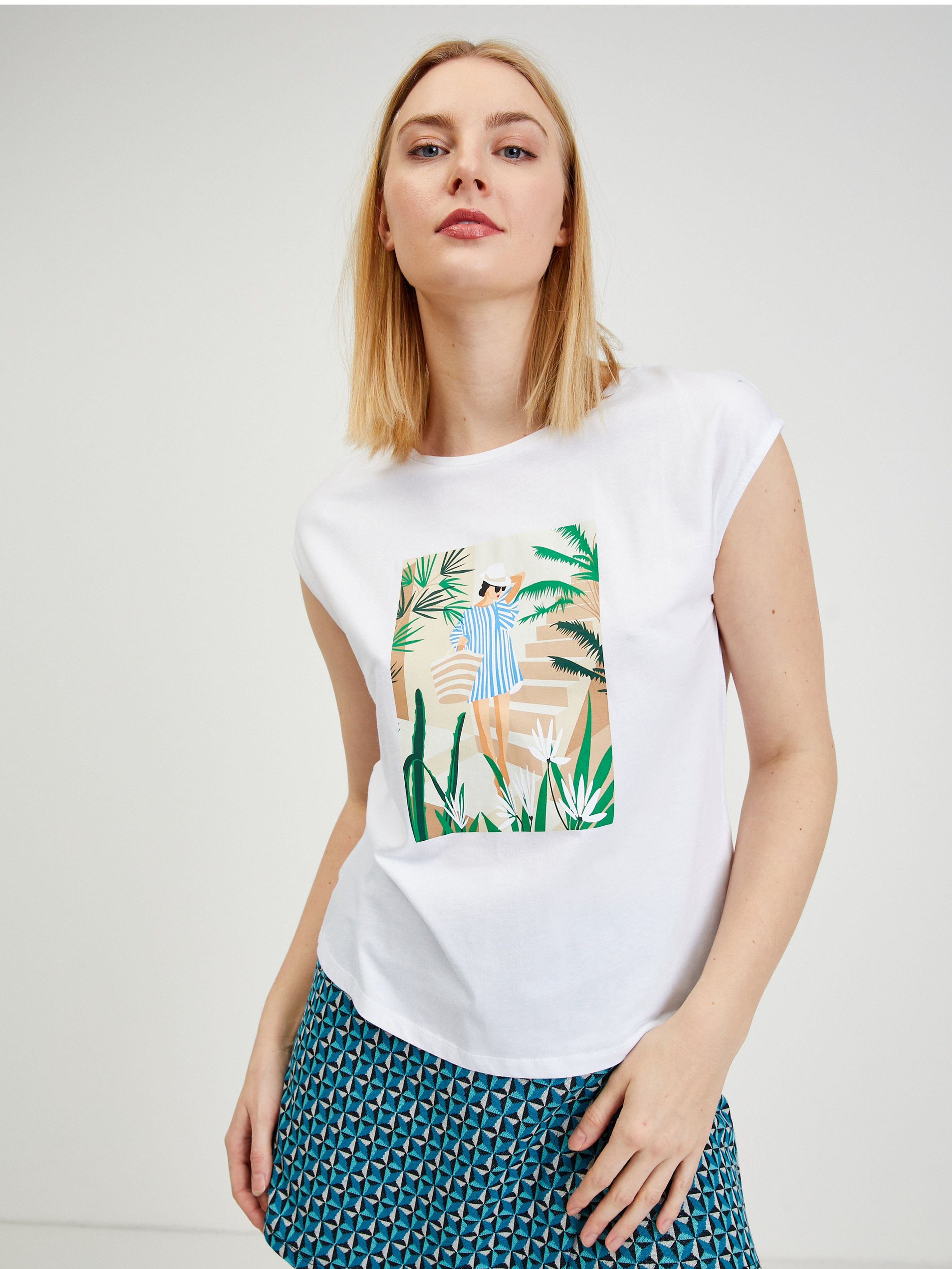 Biały t-shirt damski ORSAY