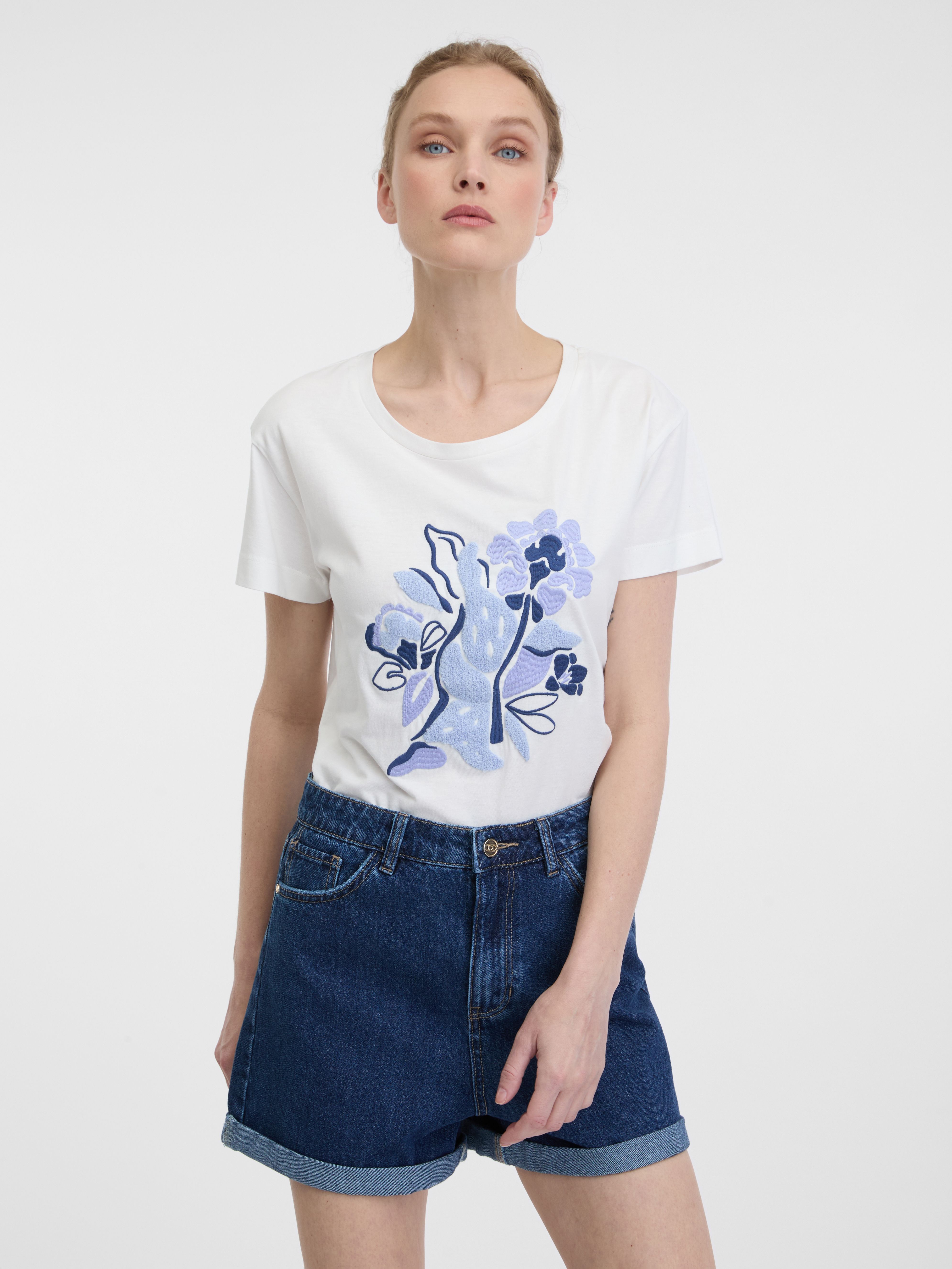 Damen Bedrucktes T-Shirt - Rundhalsausschnitt mit Kurzen Ärmeln