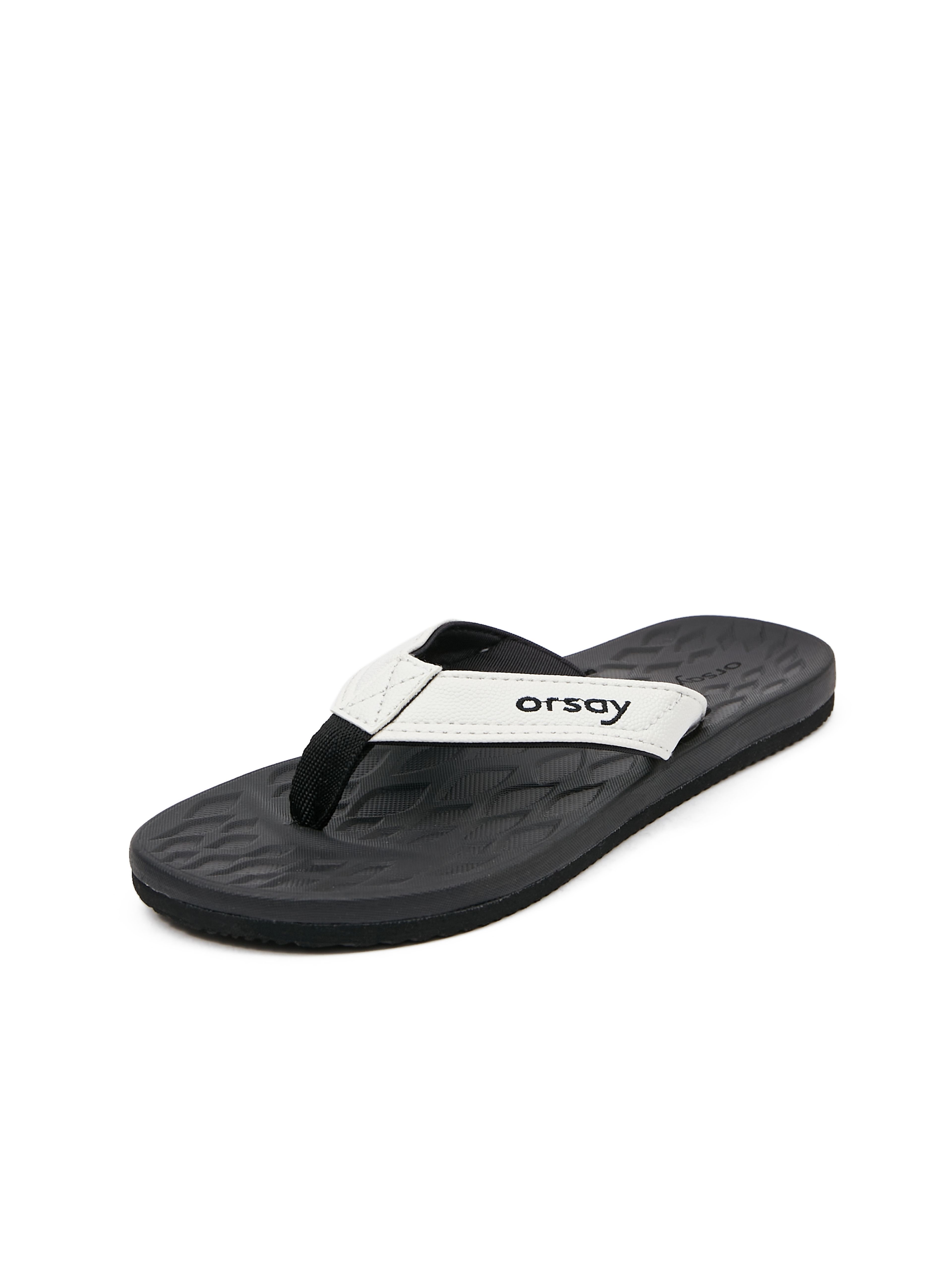 Flip-flops pentru femei albi și negri ORSAY