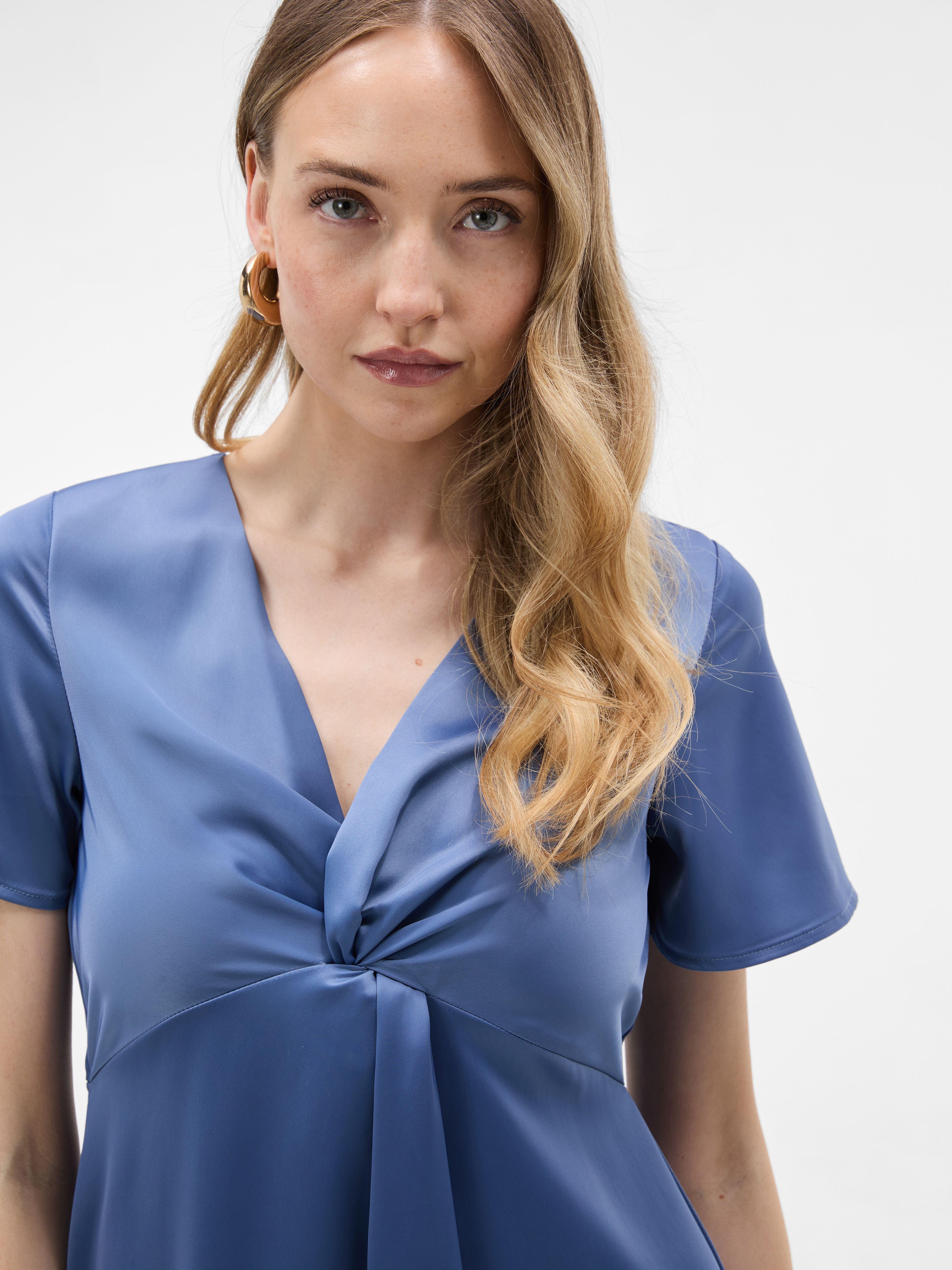 Blaues Damen-Midikleid mit kurzem Arm ORSAY - 004