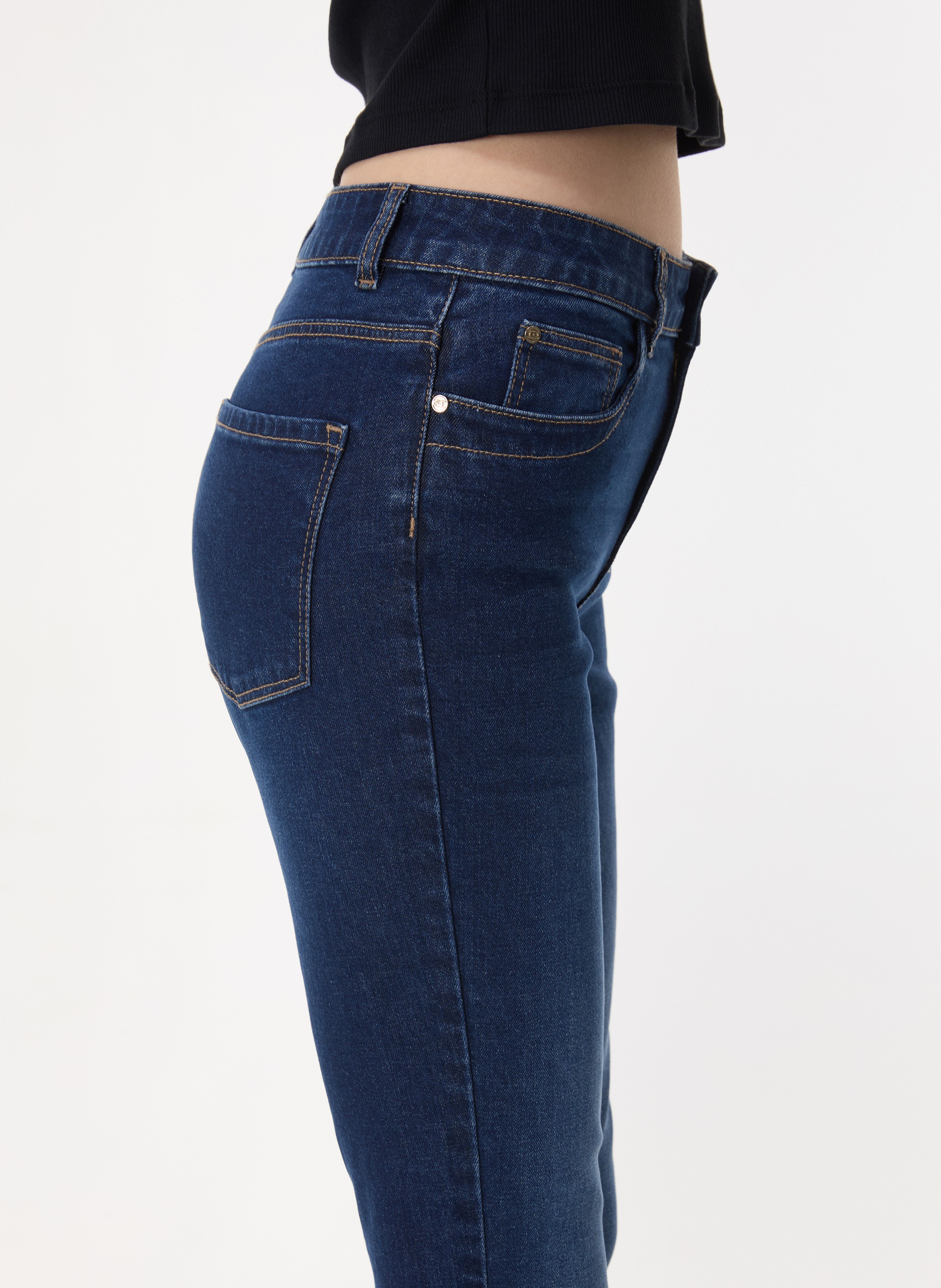 Ciemnoniebieskie damskie dżinsy skinny fit ORSAY - 005