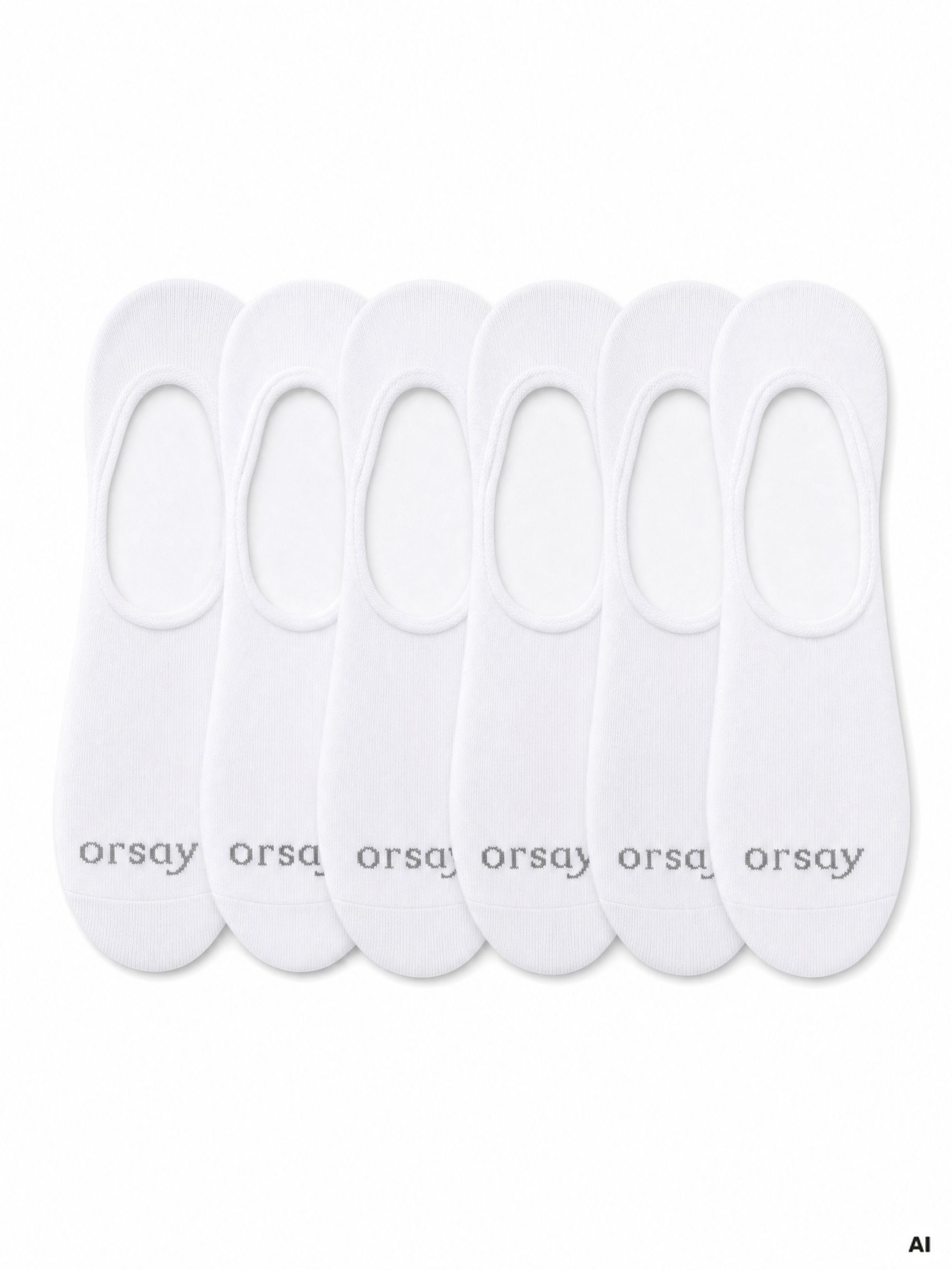Weiße Damen-Füßlinge 6er-Pack ORSAY - 001