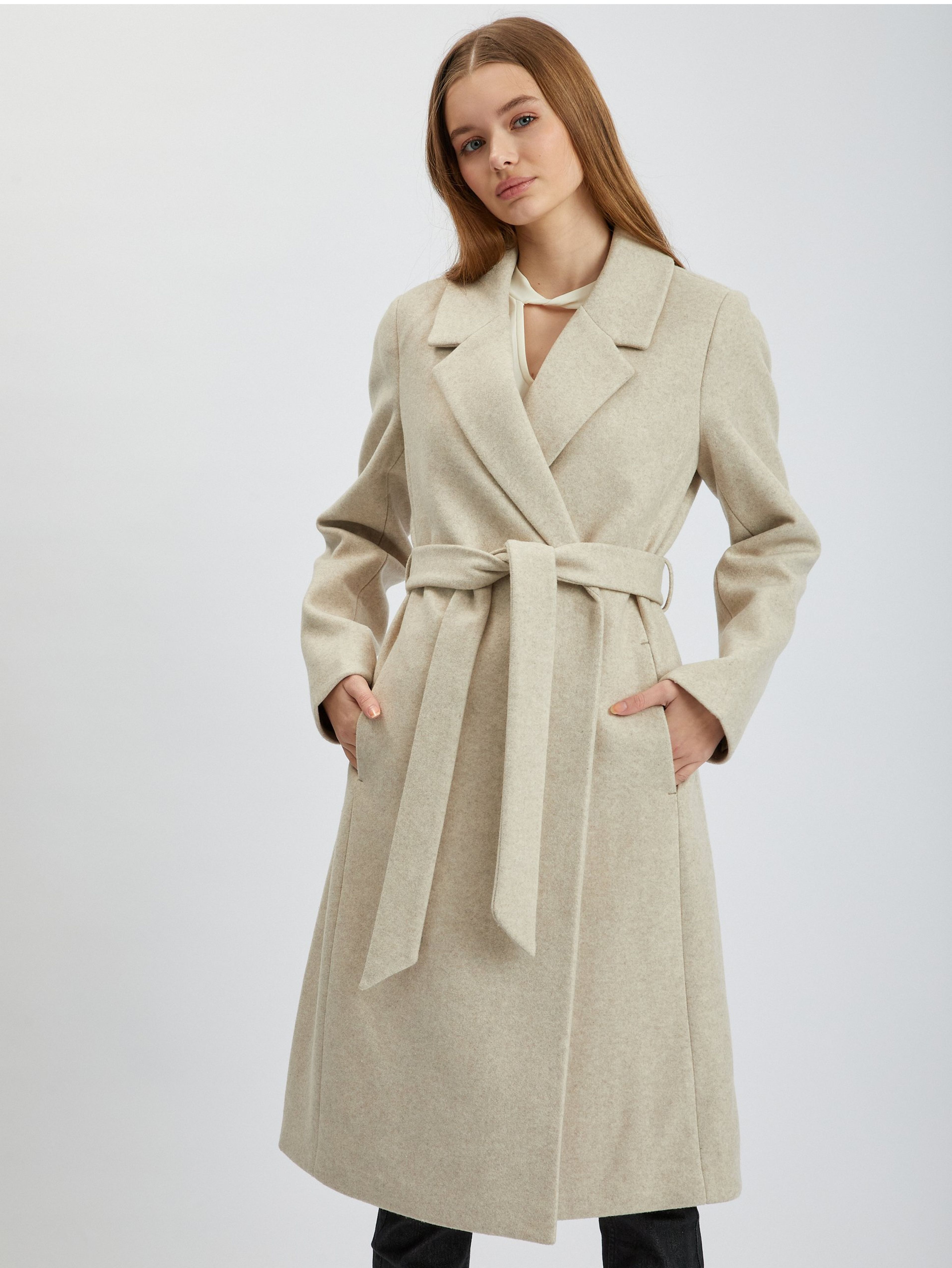 Beige Damen-Wintermantel ORSAY