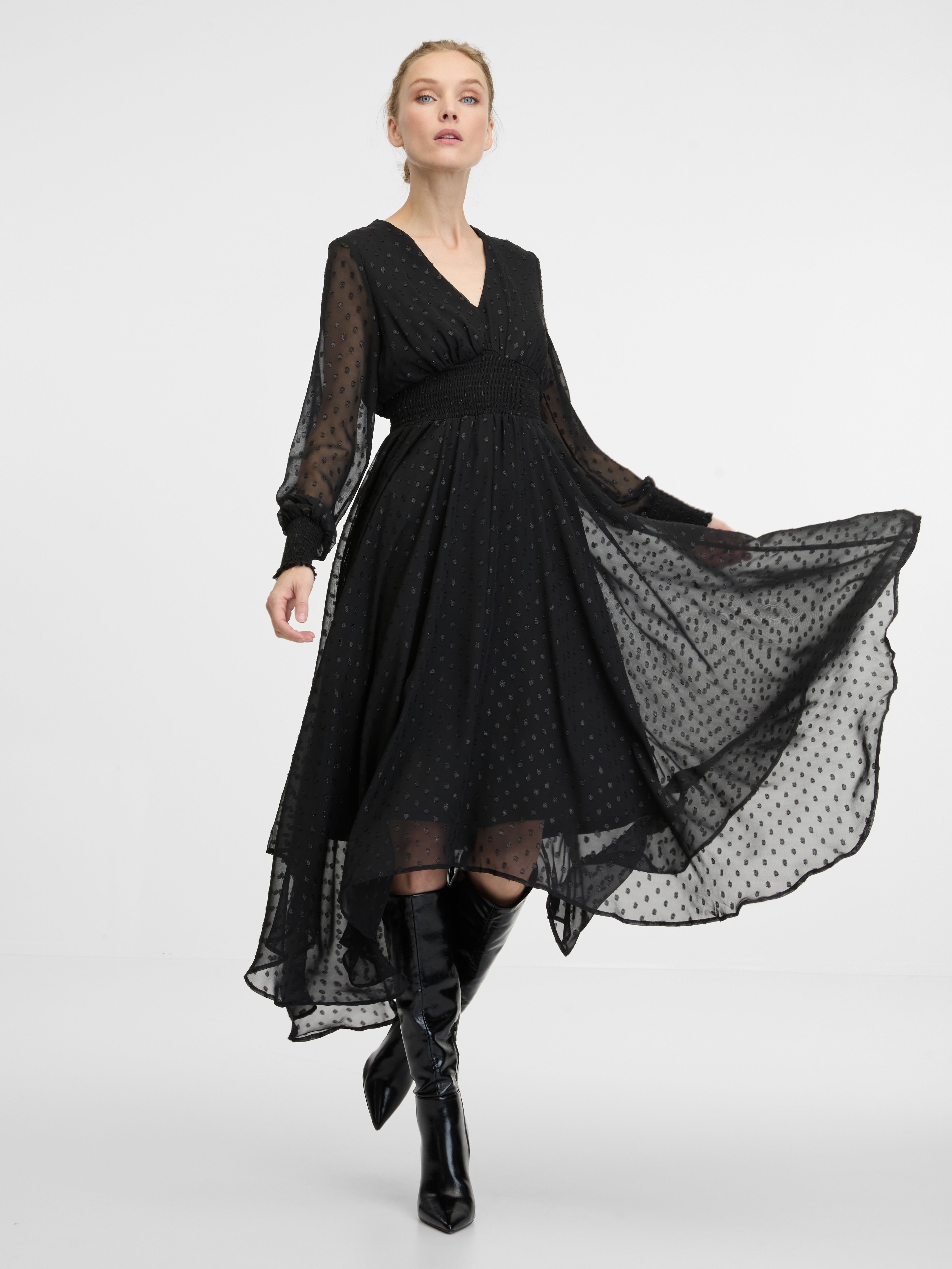 Schwarzes Damen-Midikleid ORSAY