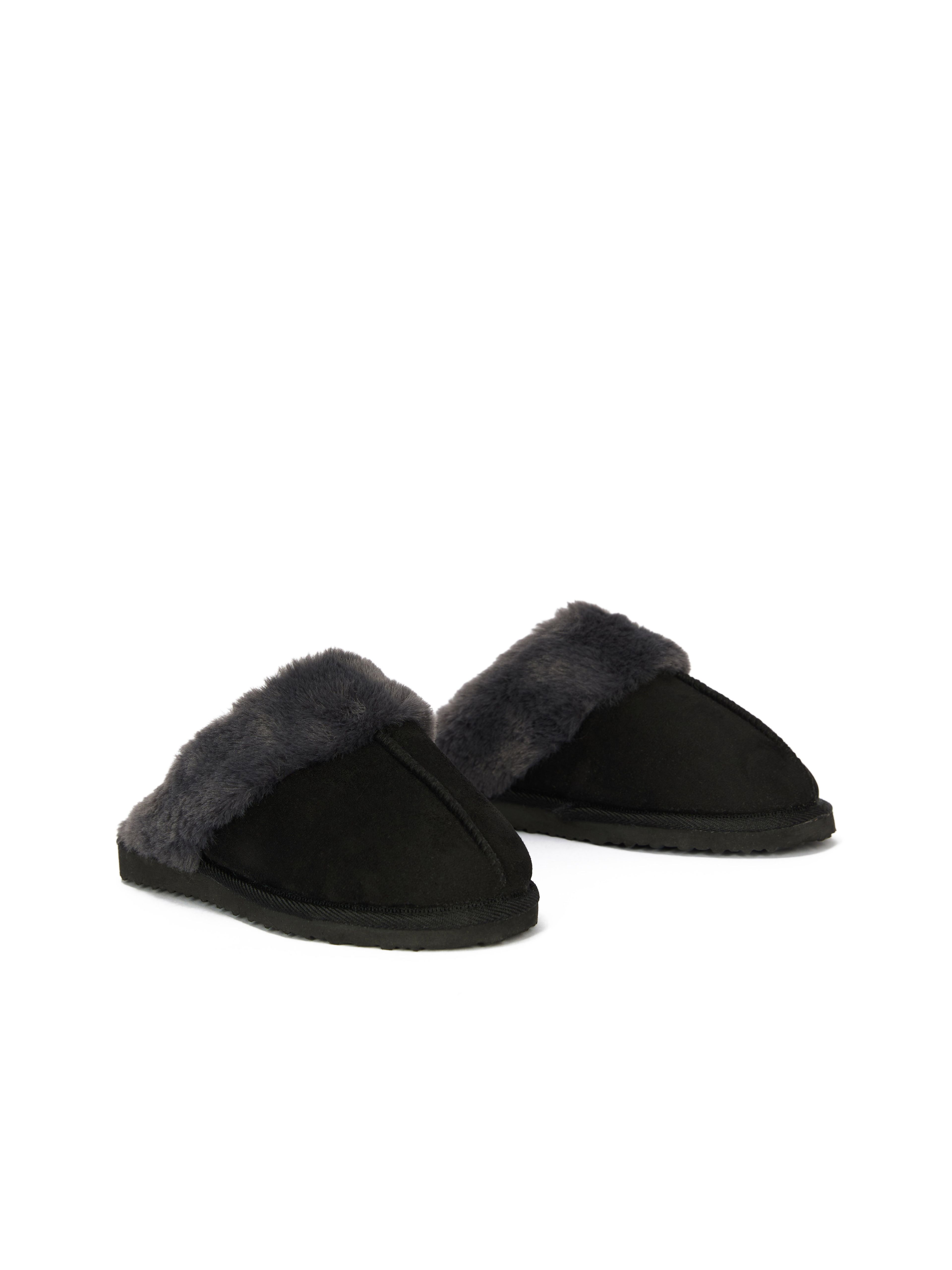 Schwarze Damen-Pantoffeln mit Fell ORSAY IMARA - 002