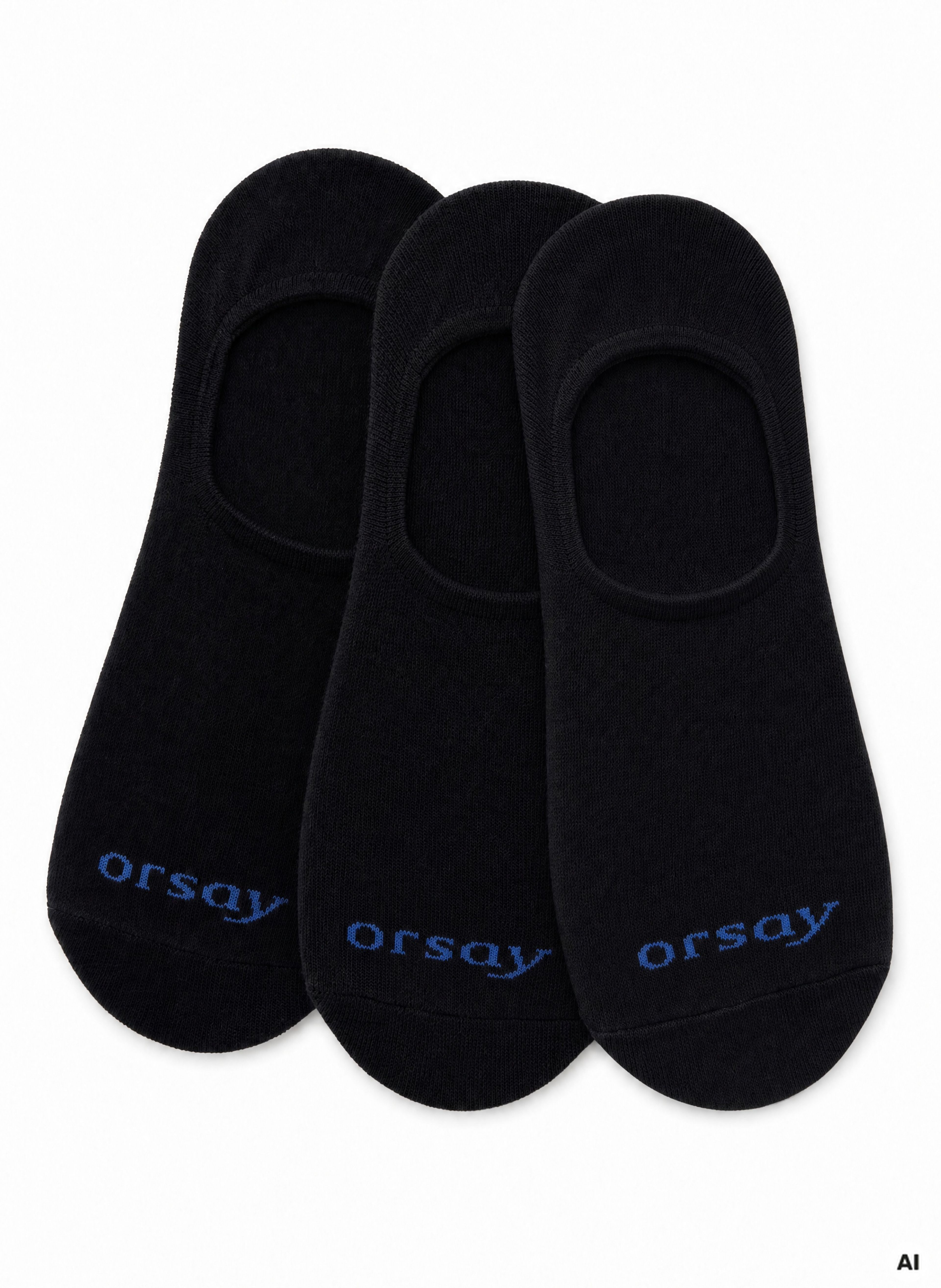 Schwarze Damen-Füßlinge 3er-Pack ORSAY - 002