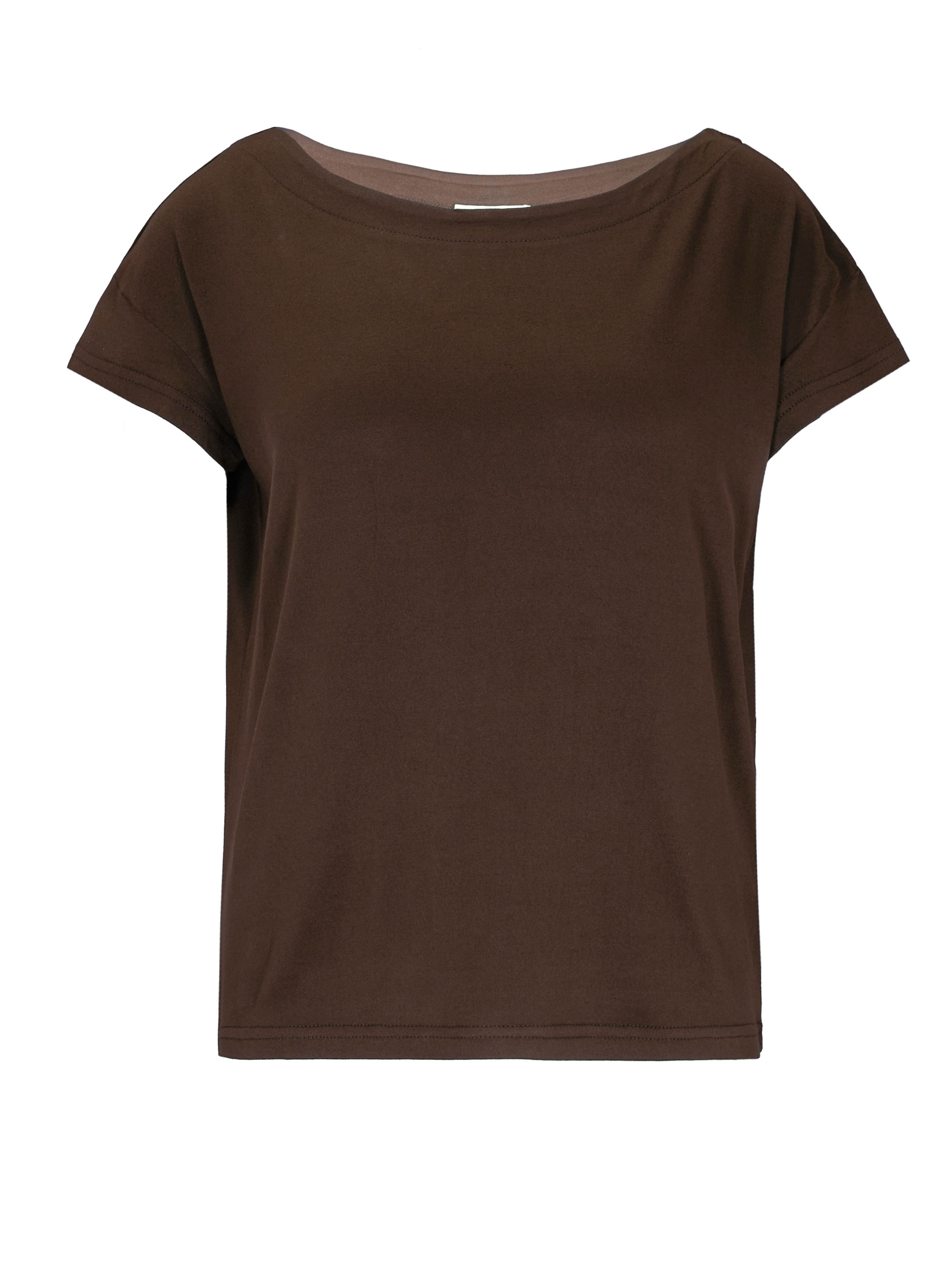 Brązowy damski T-shirt z krótkim rękawem ORSAY - 005