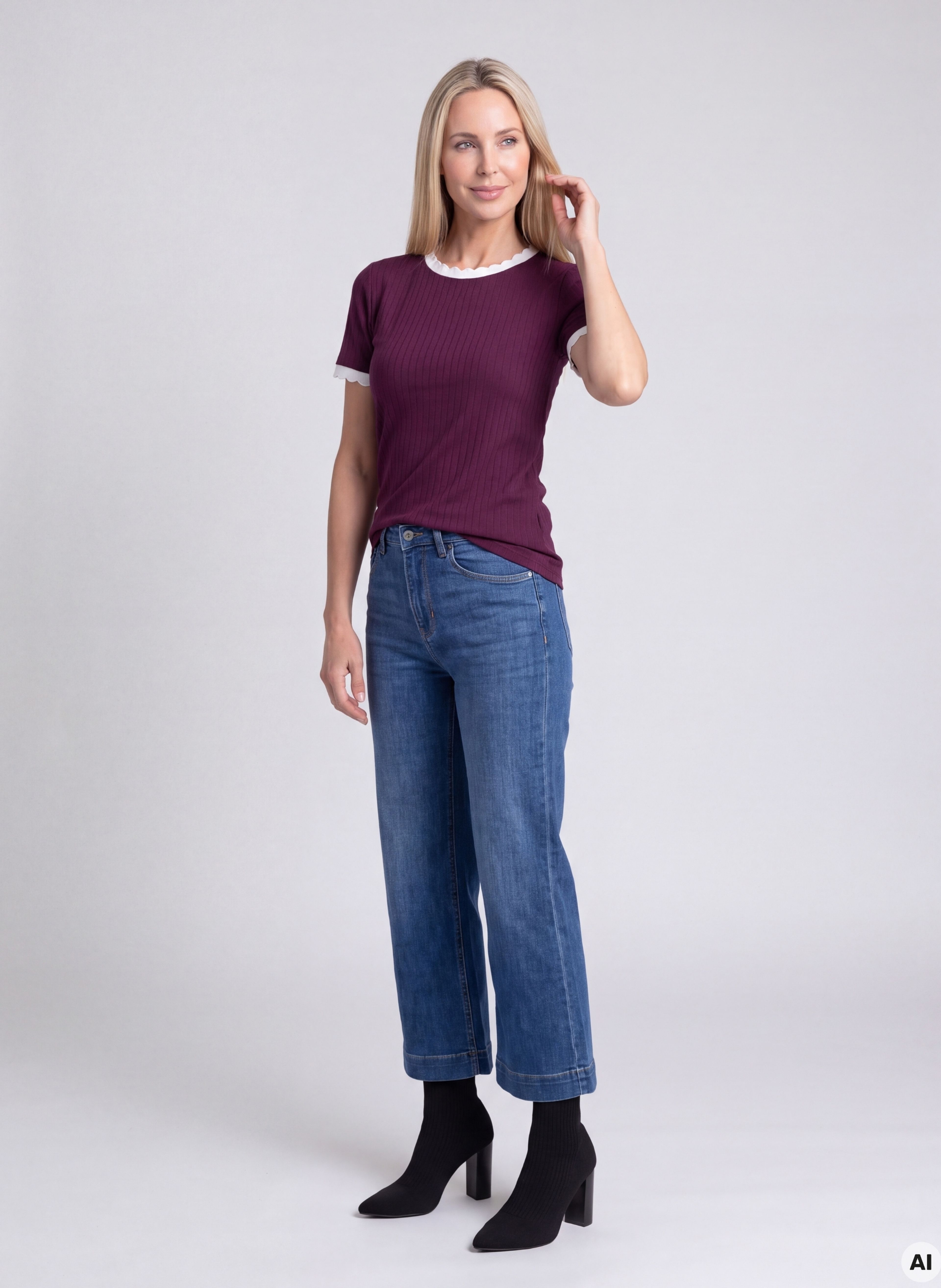 Tricou pentru femei mov cu mâneci scurte ORSAY - 003