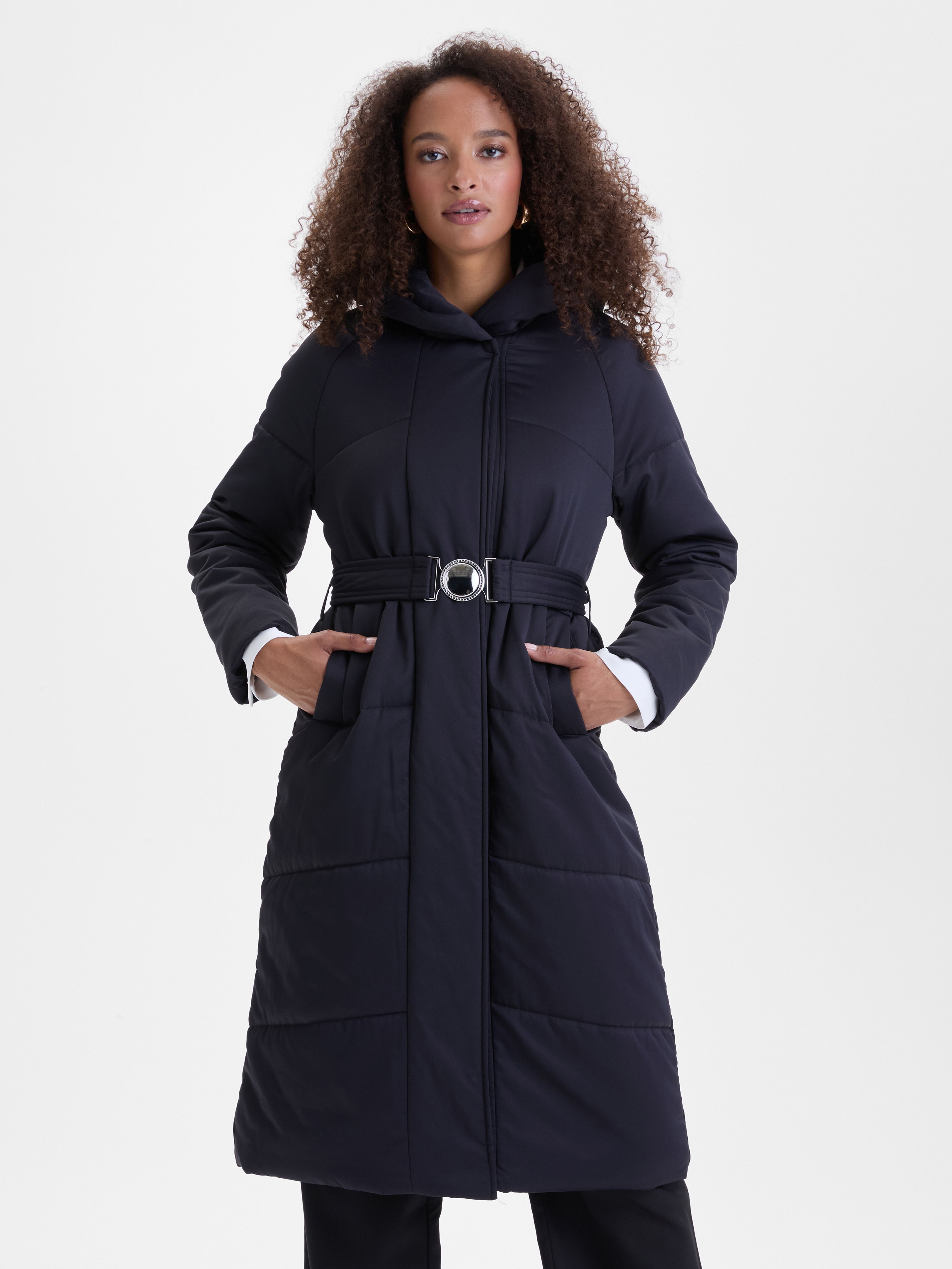 Černý dámský prošívaný kabát ORSAY