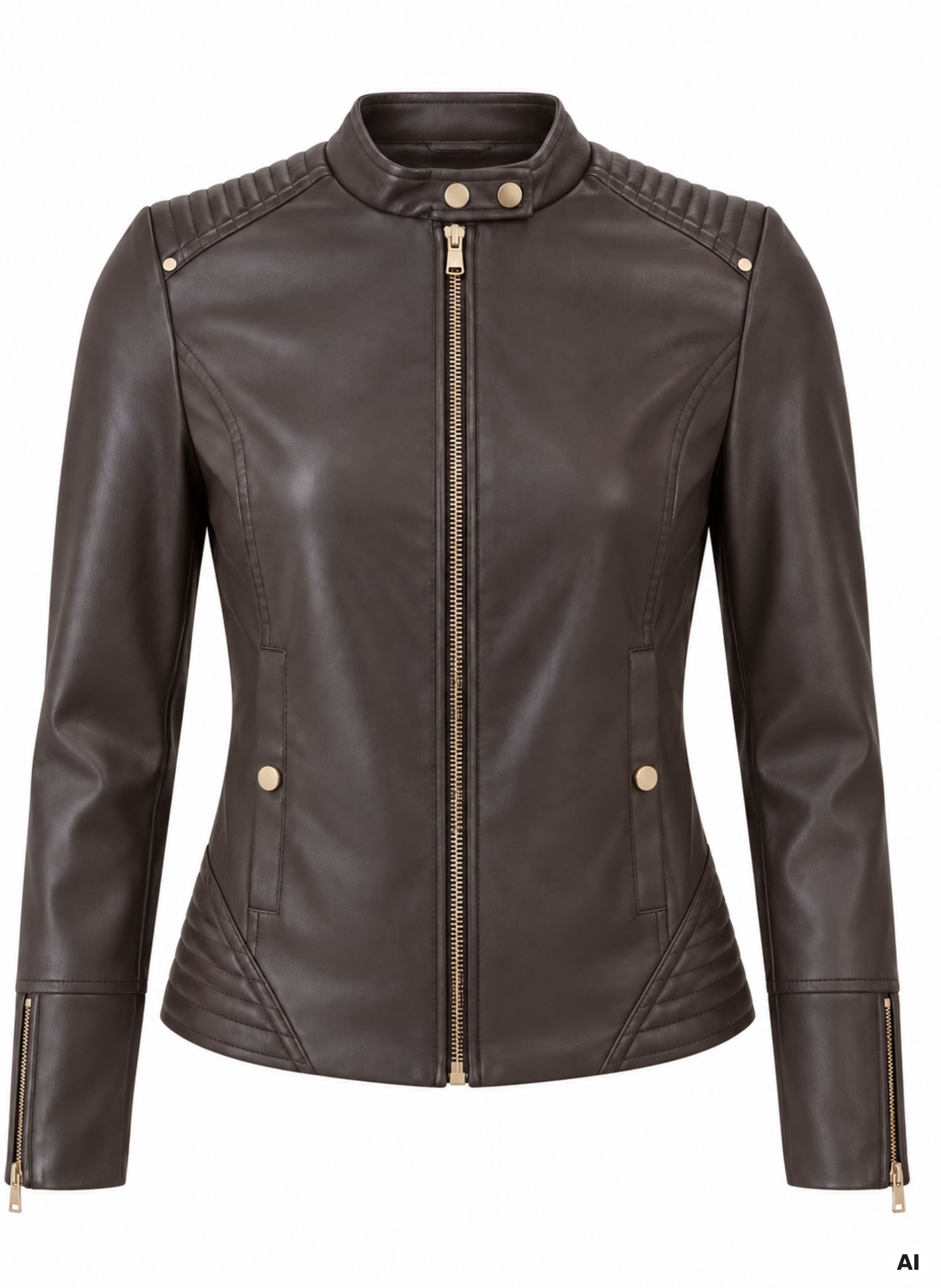 Braune Damen-Kunstlederjacke ORSAY - 005