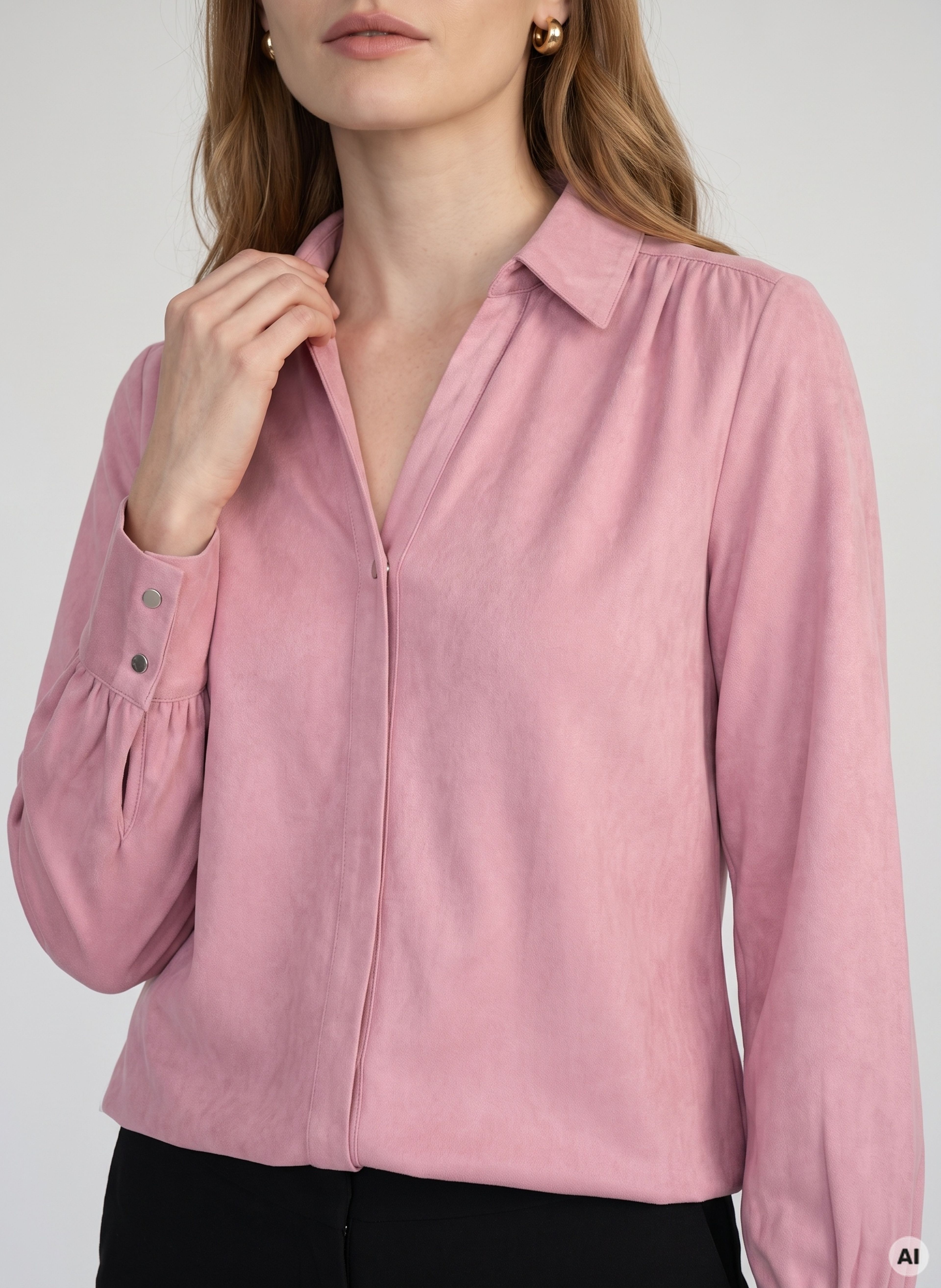 Rožnata ženska bluza z dolgimi rokavi ORSAY - 004