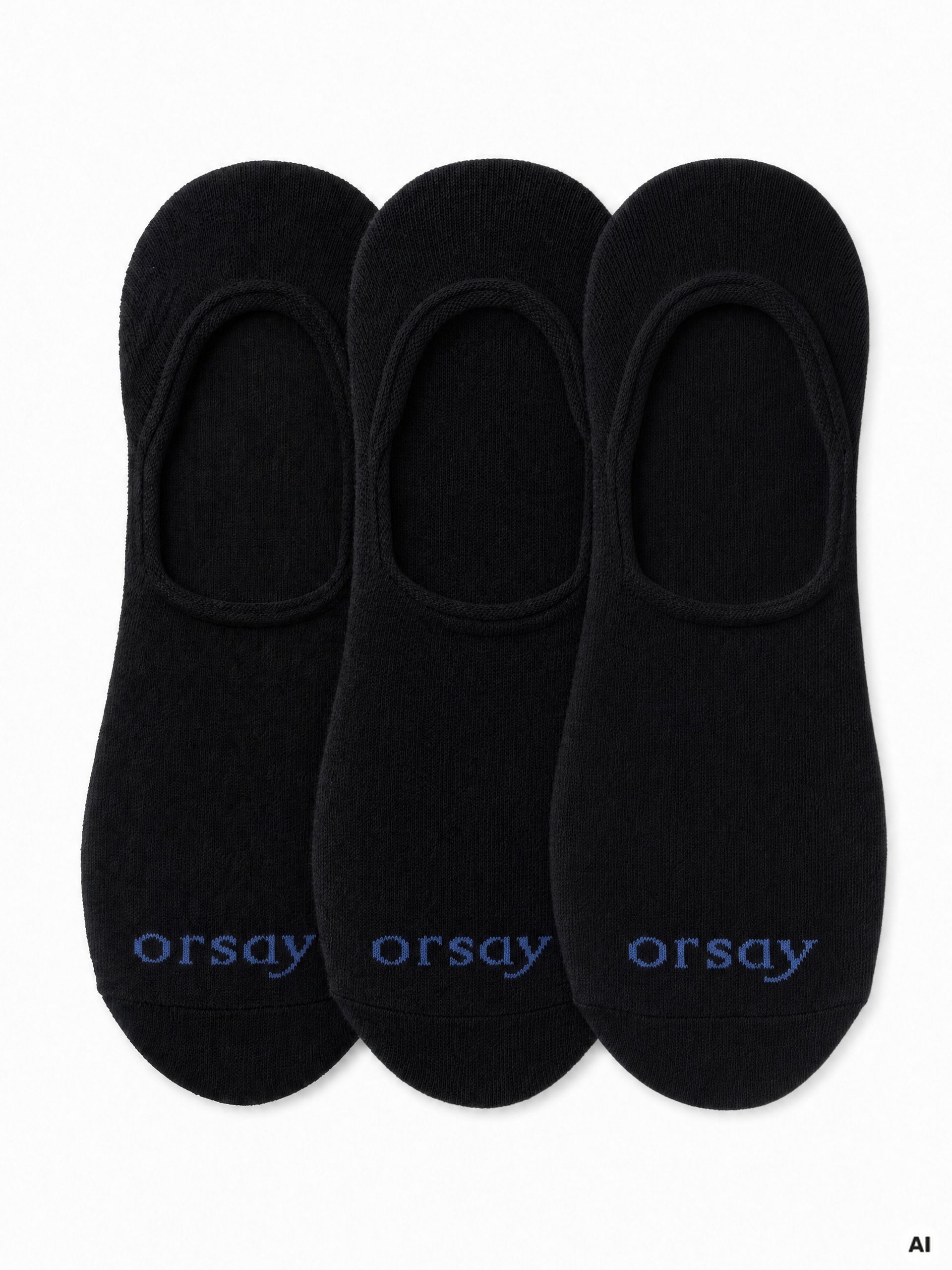 Schwarze Damen-Füßlinge 3er-Pack ORSAY - 001