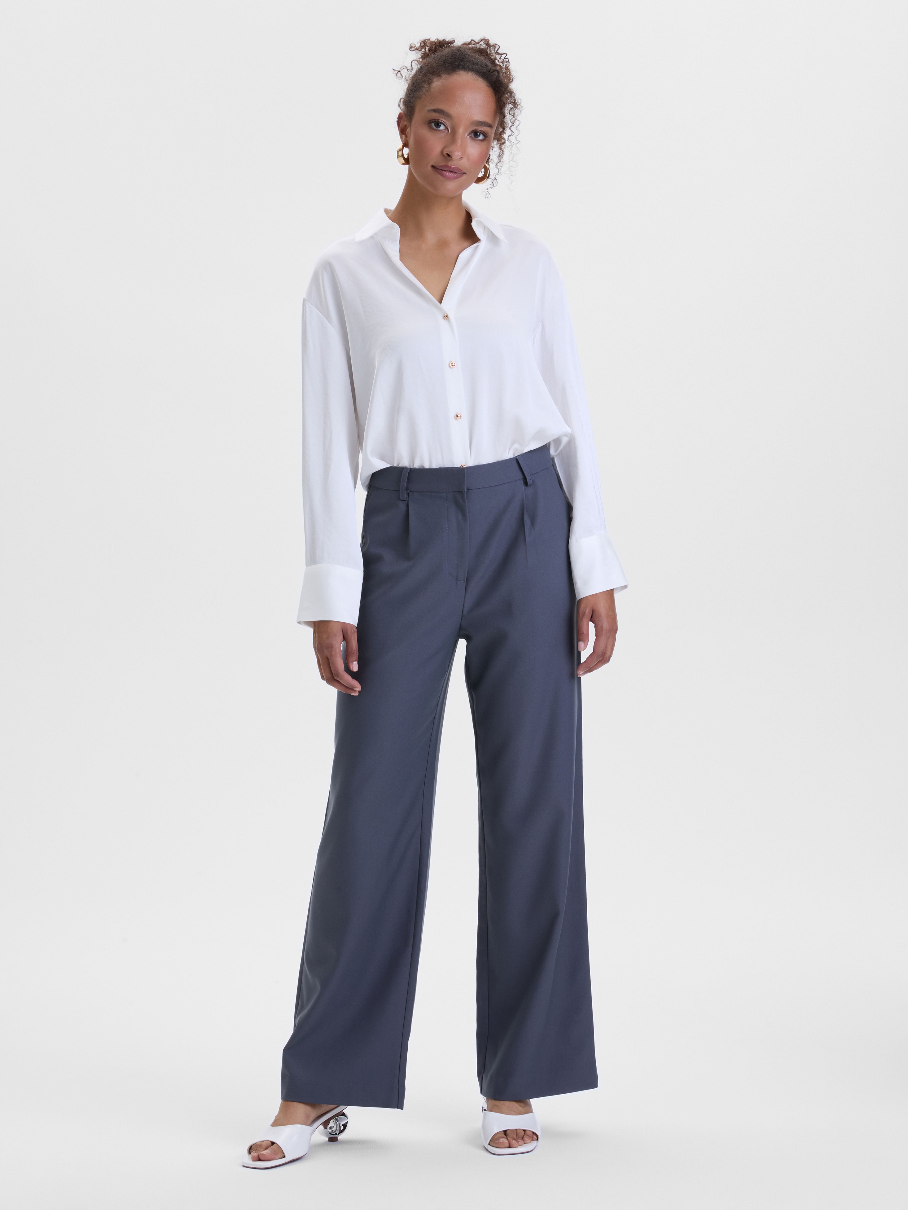 Dunkelgraue weite Damenhose ORSAY