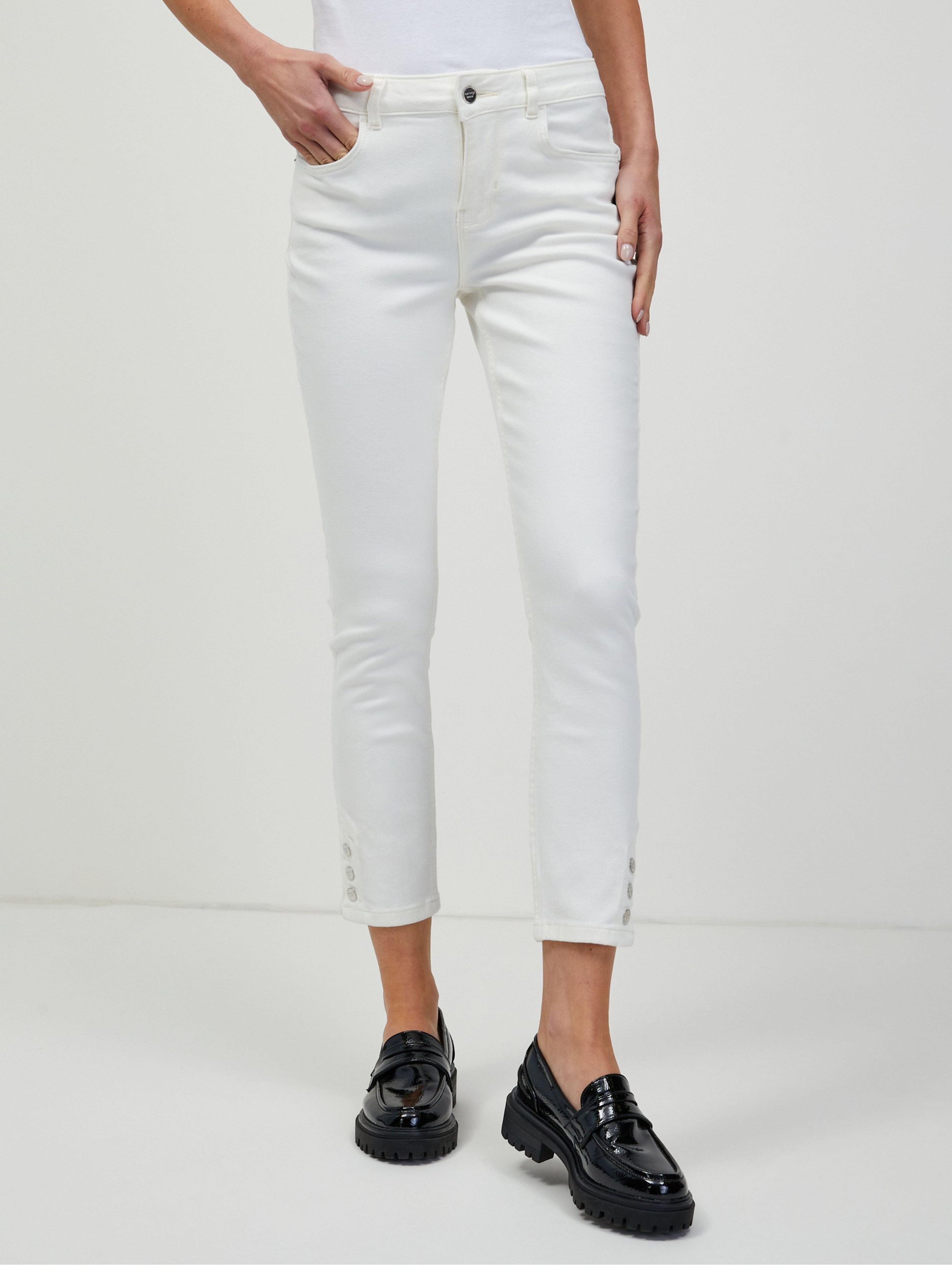 Bílé zkrácené skinny fit džíny ORSAY
