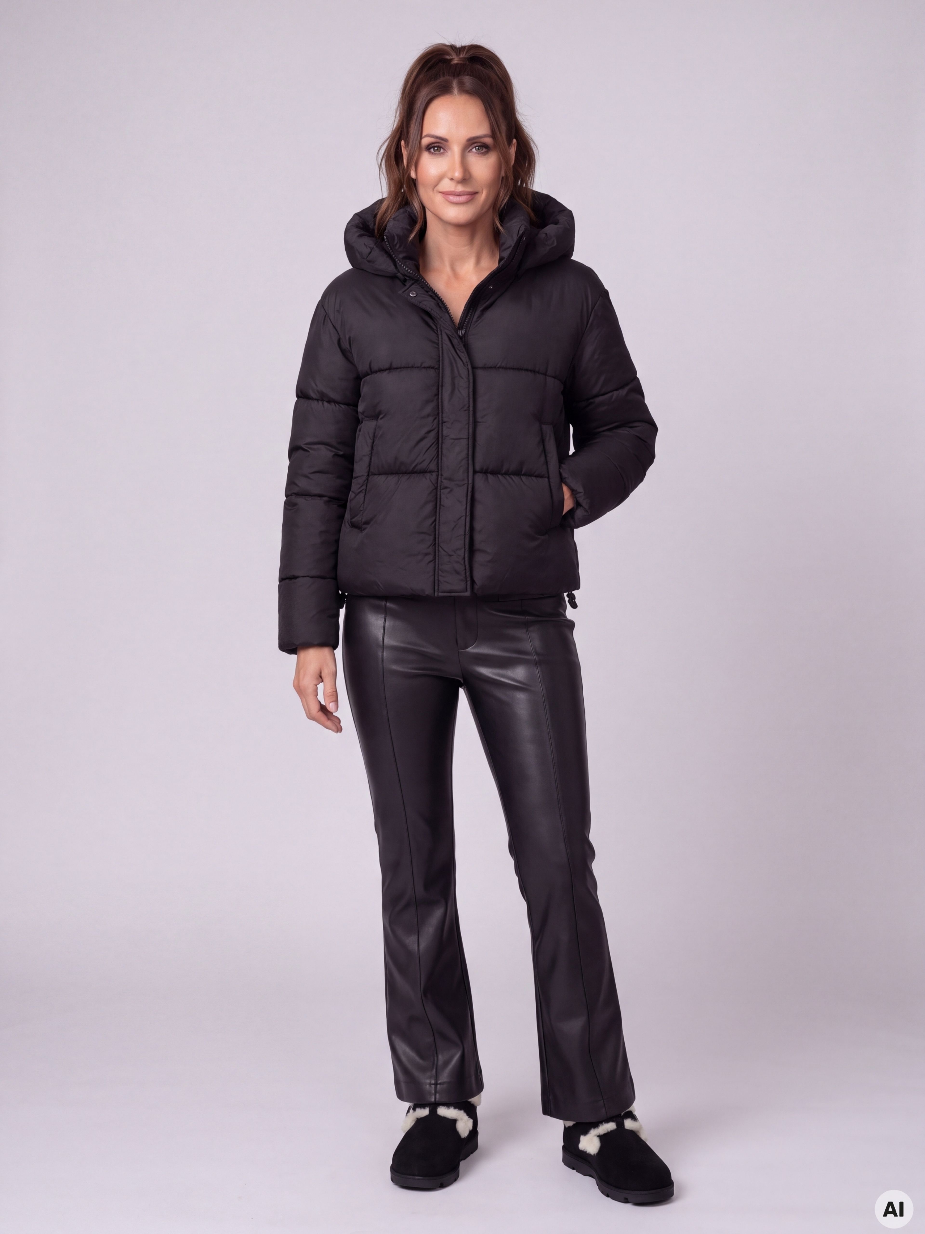 Schwarze Damen-Winterjacke ORSAY - 004