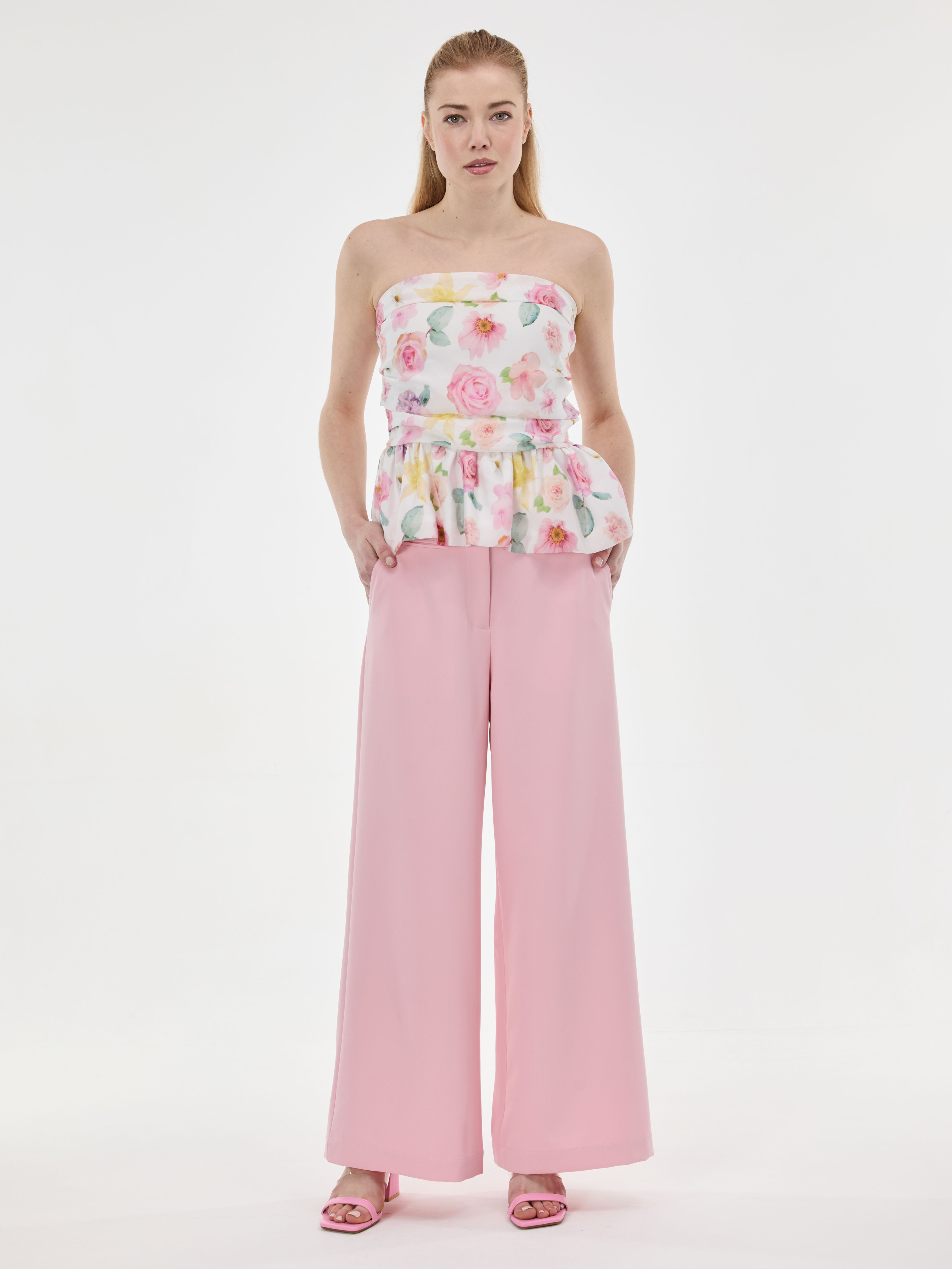 ORSAY Világos rózsaszín bő szárú női nadrág