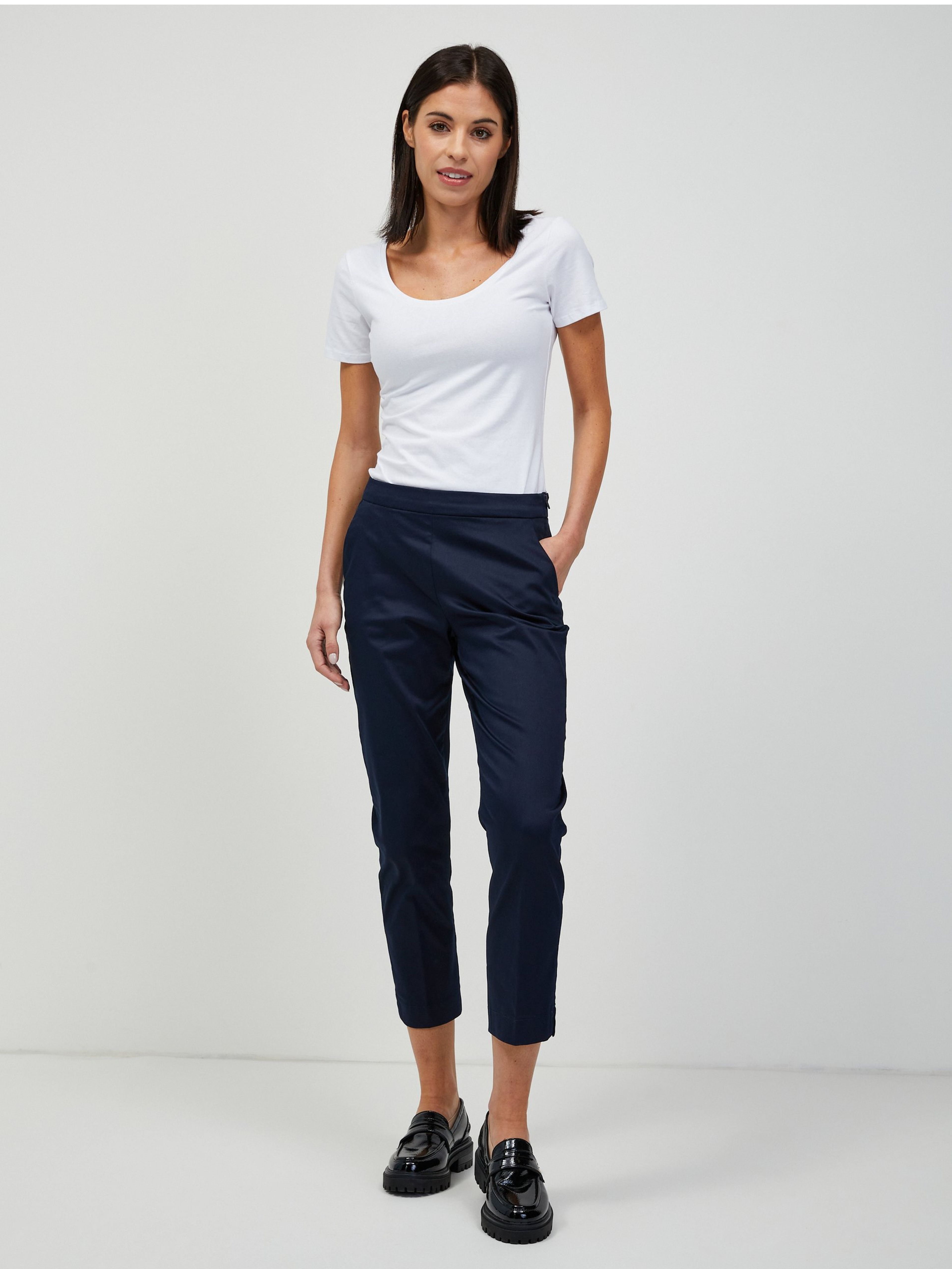 Pantaloni trei sferturi de damă albastru închis ORSAY