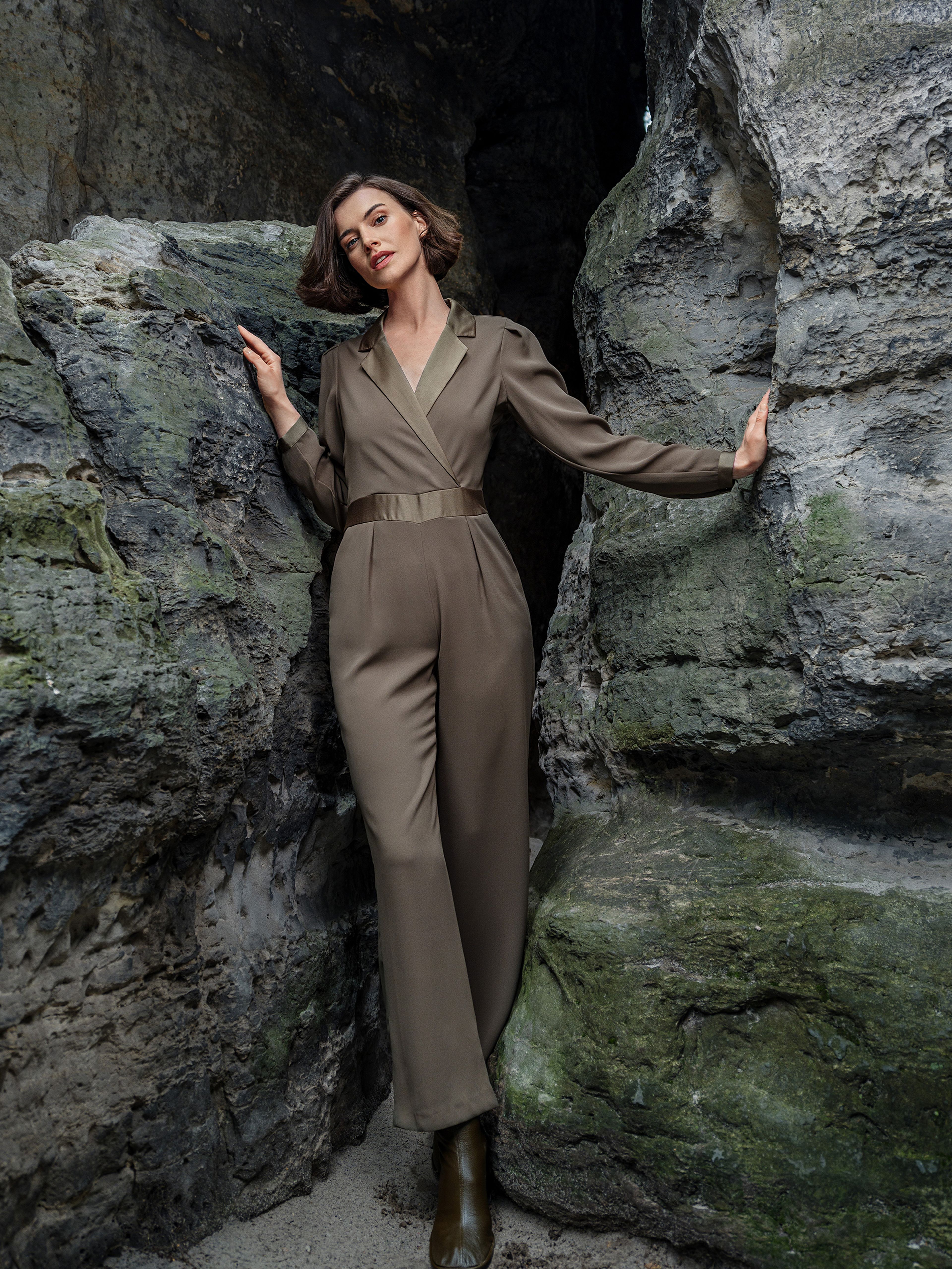 Khaki Jumpsuit für Damen ORSAY