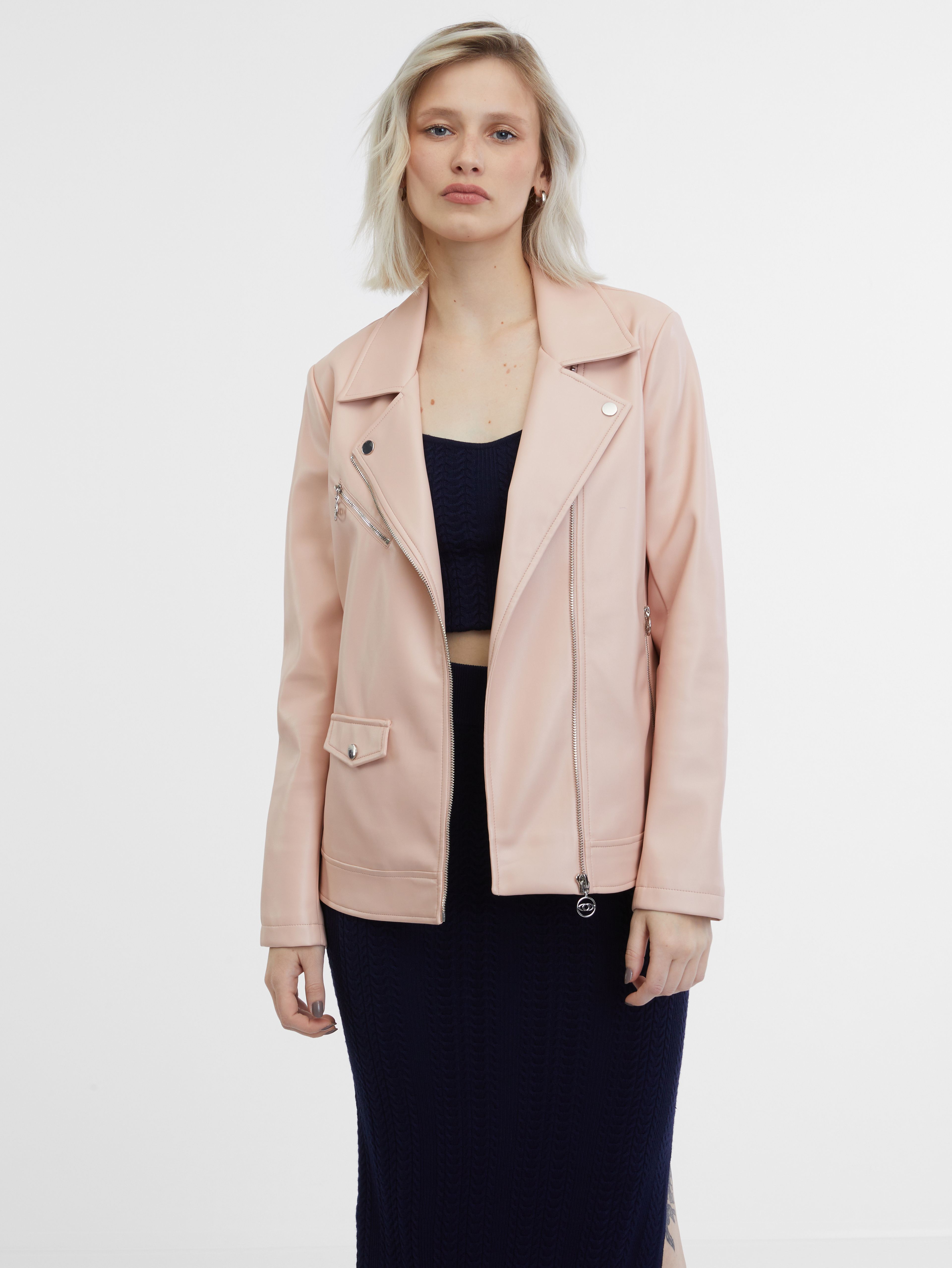 Hellrosa Damen Lederjacke ORSAY