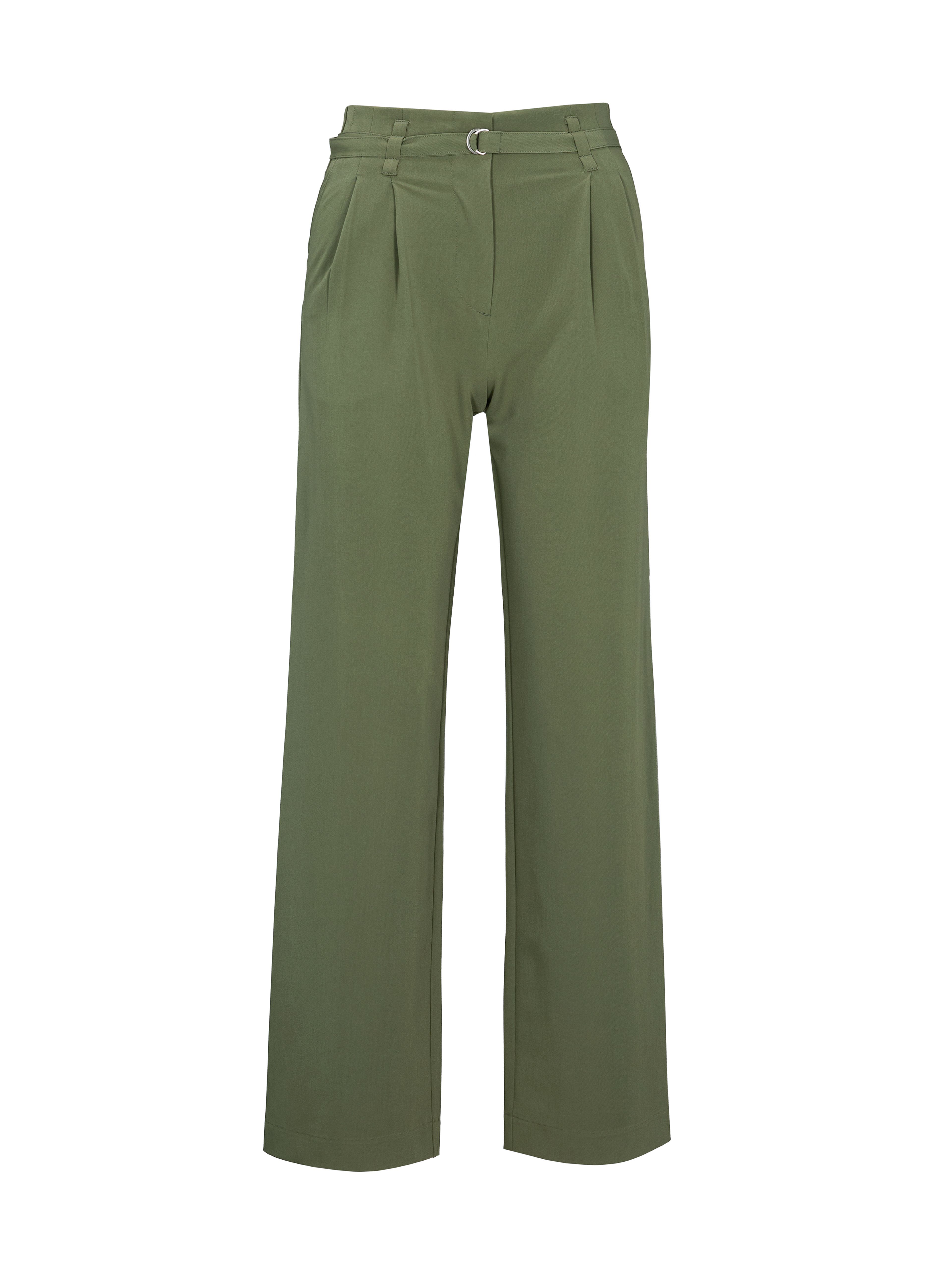 Khakifarbene Damen-Wide-Leg-Hose mit hohem Bund ORSAY - 006